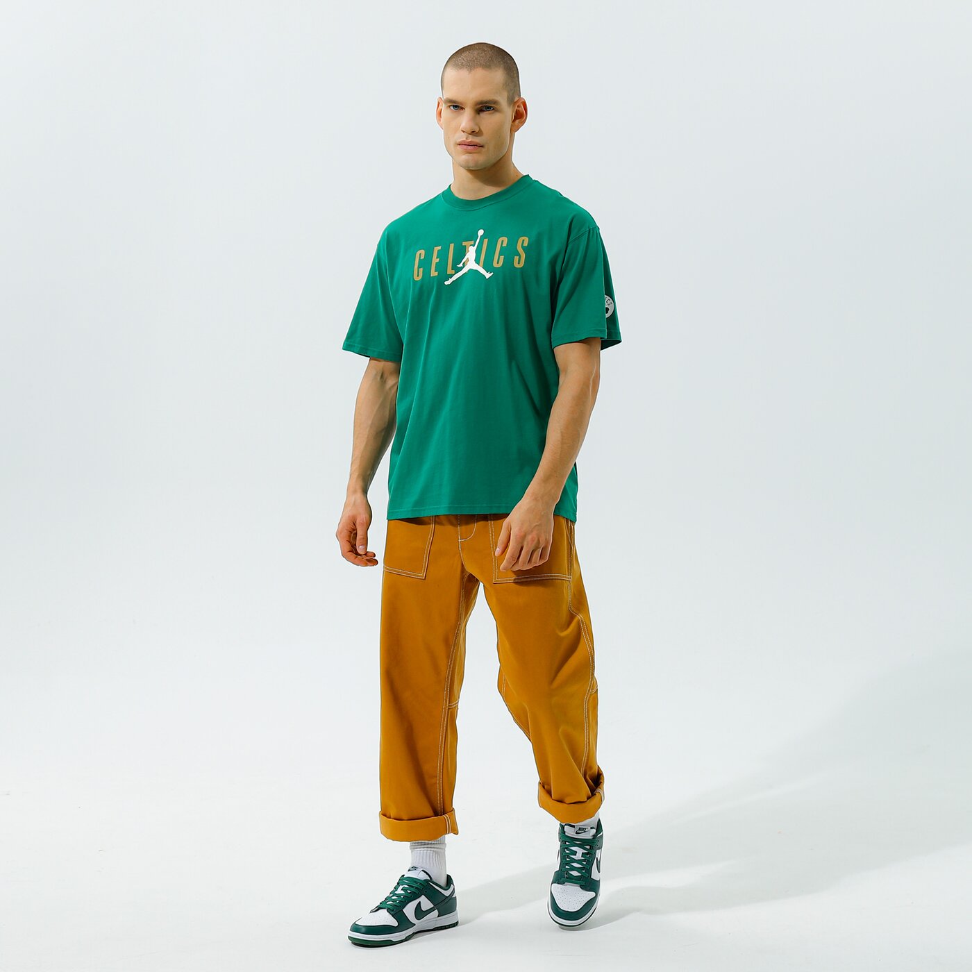 Мъжка тениска NIKE ТЕНИСКА BOS M NK CTS JDN STMT SS TEE NBA da6504-312 цвят зелен