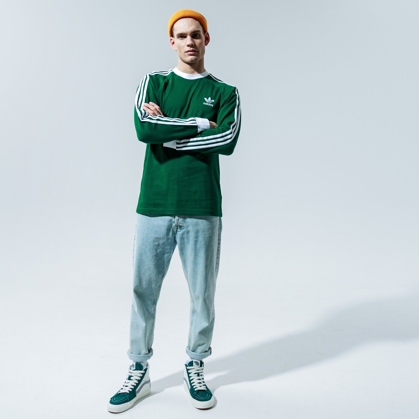 Мъжка тениска ADIDAS ТЕНИСКА 3-STRIPES LS T gd9937 цвят зелен