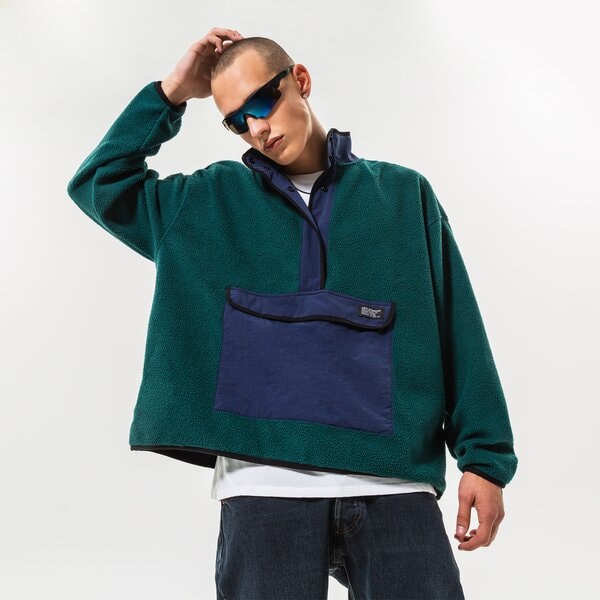 Мъжки суичър LEVI'S ПОЛАР ПОЛАР FLEECE MOCK NECK a3301-0001 цвят зелен