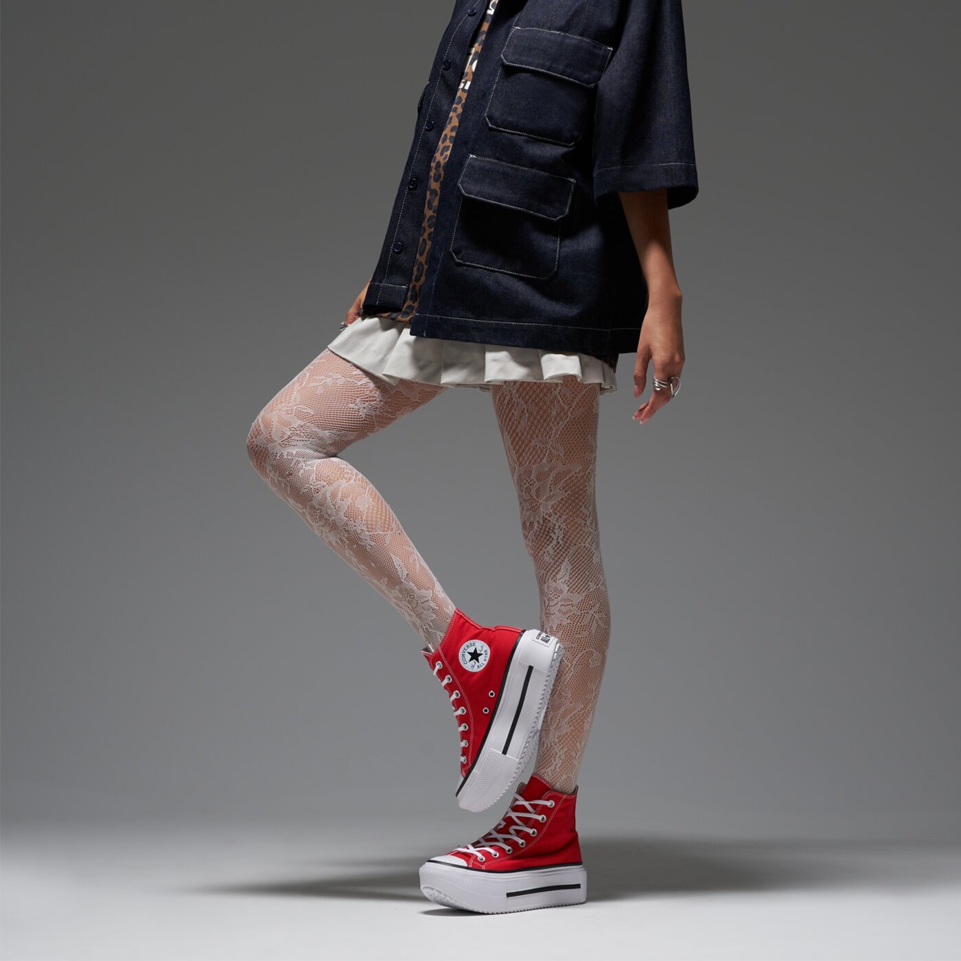 Дамски маратонки CONVERSE CTAS DOUBLE STACK a15542c цвят червен