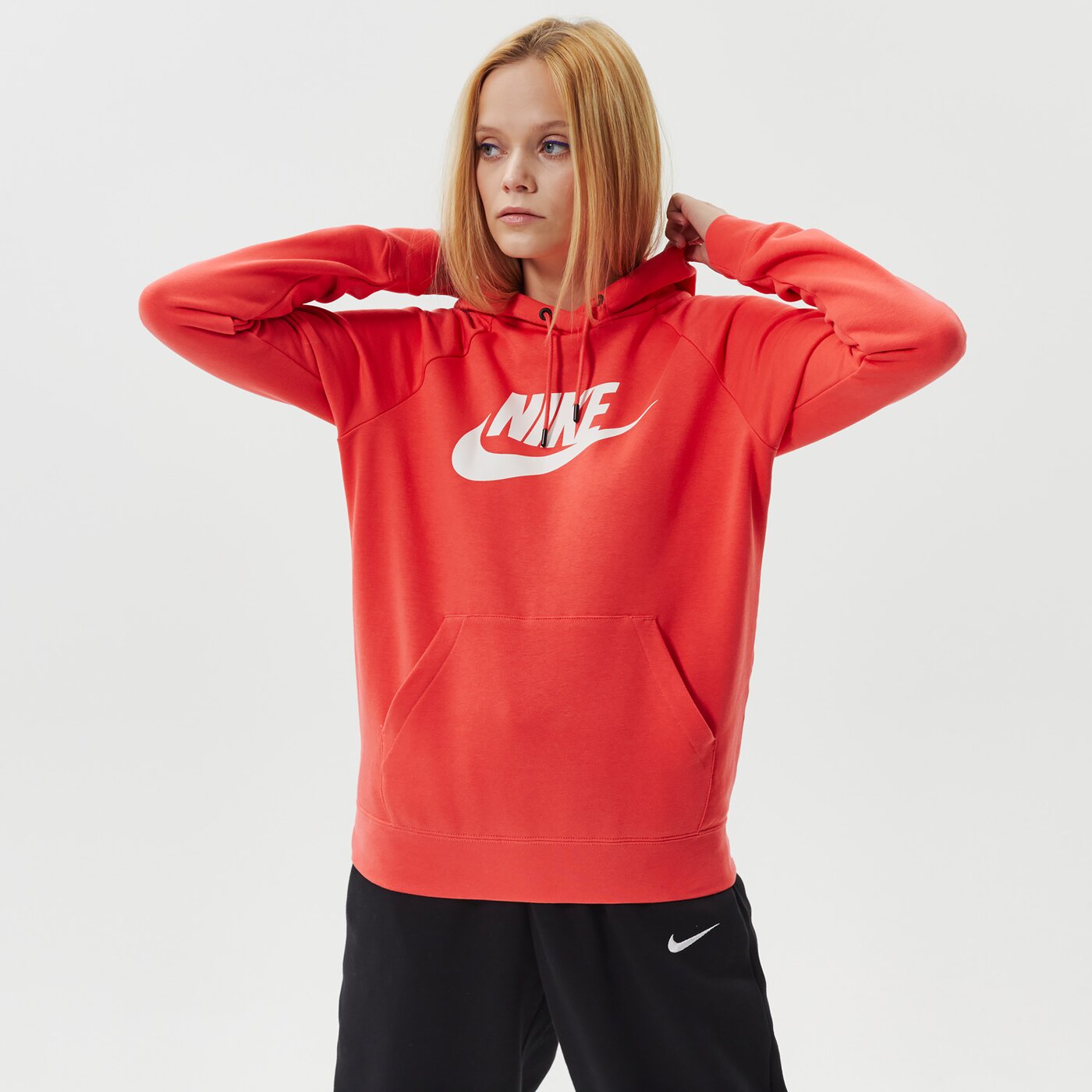 Дамски суичър NIKE СУИТЧЪР С КАЧУЛКА SPORTSWEAR ESSENTIAL bv4126-814 цвят коралов