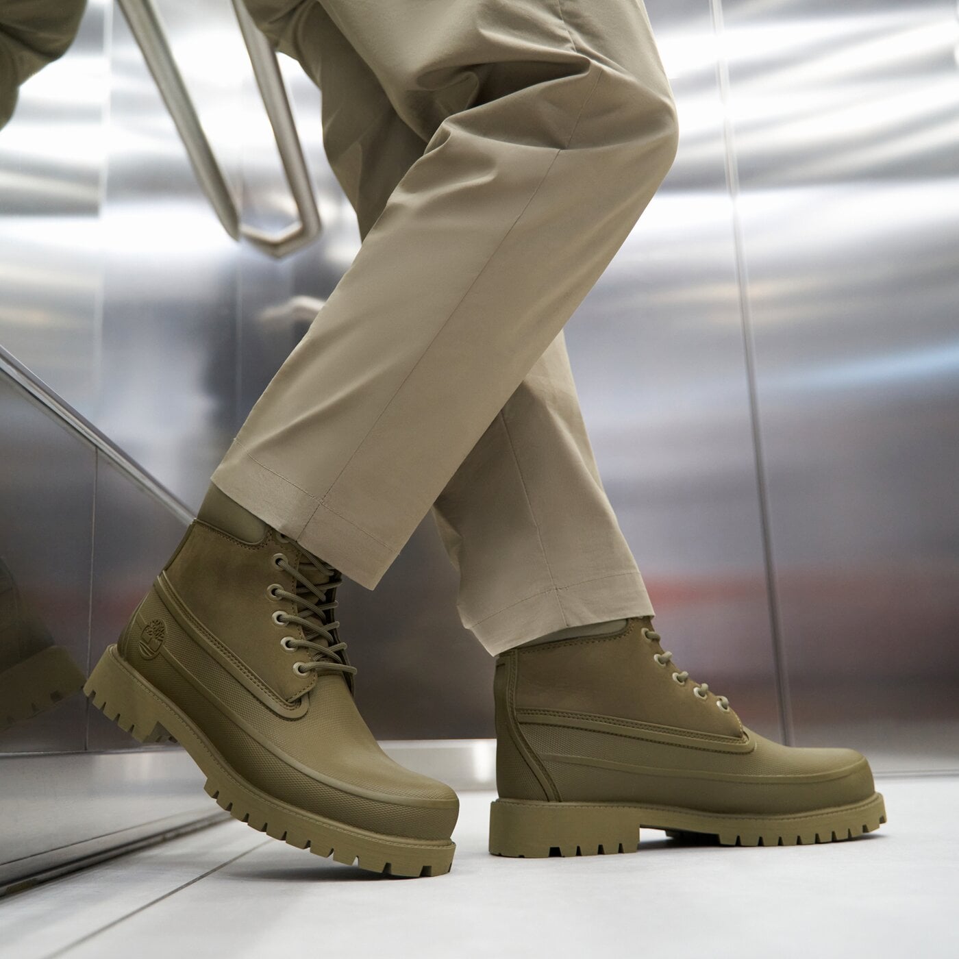 Мъжки боти TIMBERLAND 6 INCH RUBBER TOE tb0a5qyr3271 цвят каки