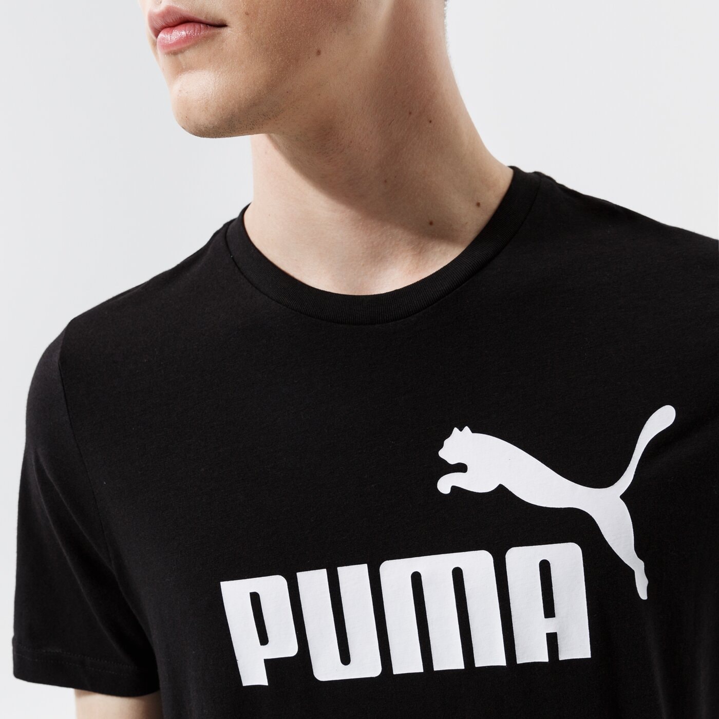 Мъжка тениска PUMA ТЕНИСКА ESS LOGO TEE - PUMA BLACK 58666601 цвят черен
