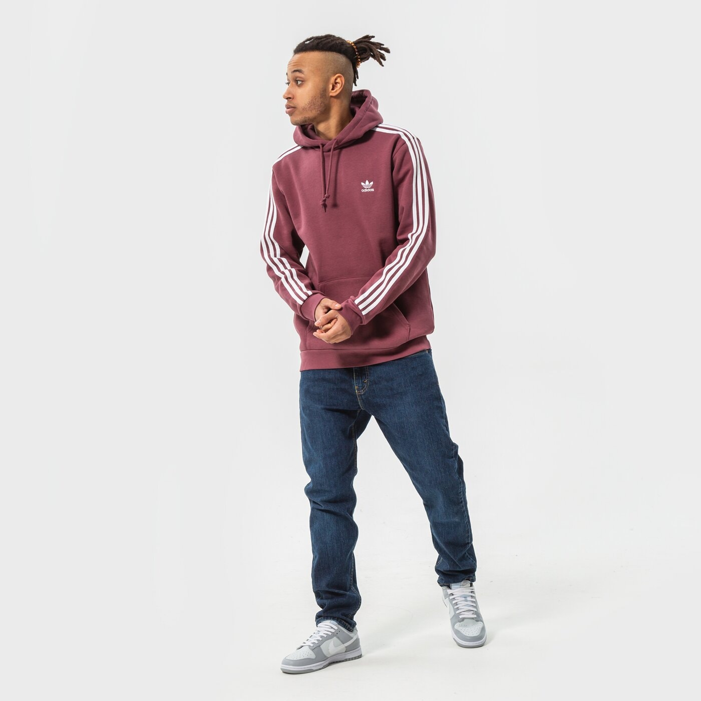 Мъжки суичър ADIDAS СУИТЧЪР С КАЧУЛКА 3-STRIPES HOODY he9478 цвят бордо