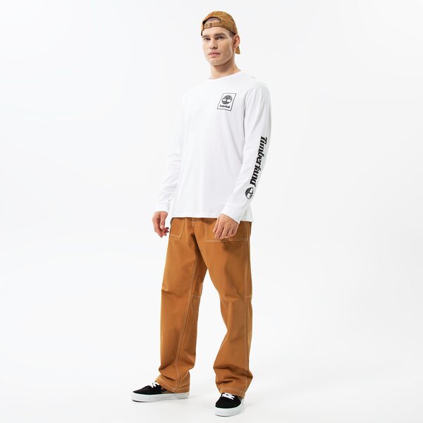 Мъжка тениска TIMBERLAND ТЕНИСКА LS NEW STACK LOGO WHITE/BLACK tb0a64h5p541 цвят бял