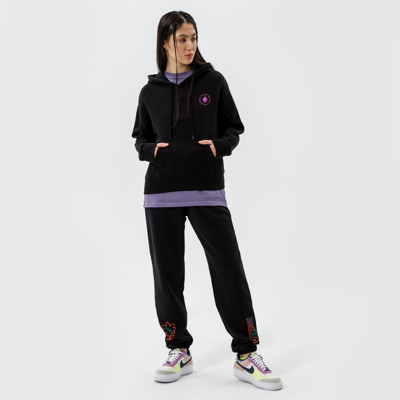 Дамски панталони VANS ПАНТАЛОНИ WM CULTIVATE CARE SWEATPANT vn0a5lk3blk1 цвят черен
