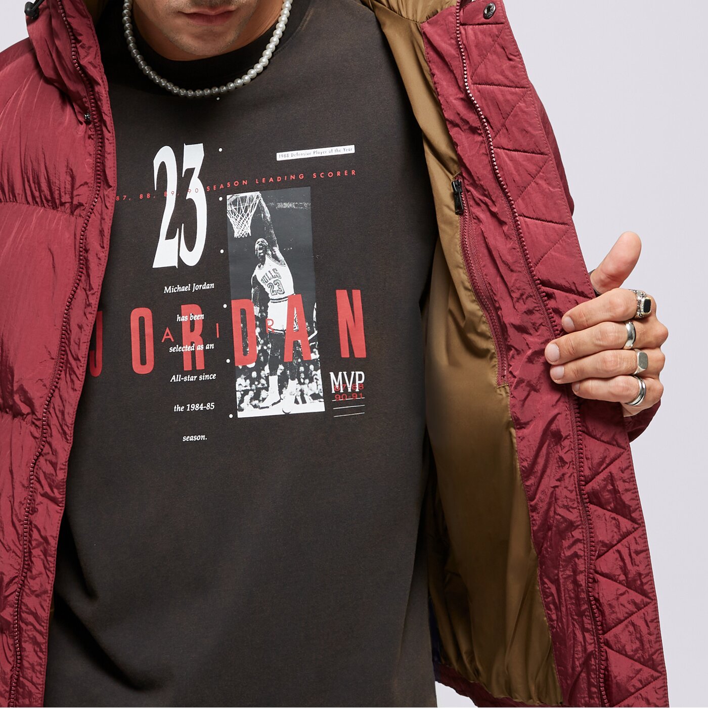 Мъжко зимно яке JORDAN ЯКЕ ЗИМНО M J ESSENTIAL PUFFER JACKET dq7348-680 цвят бордо