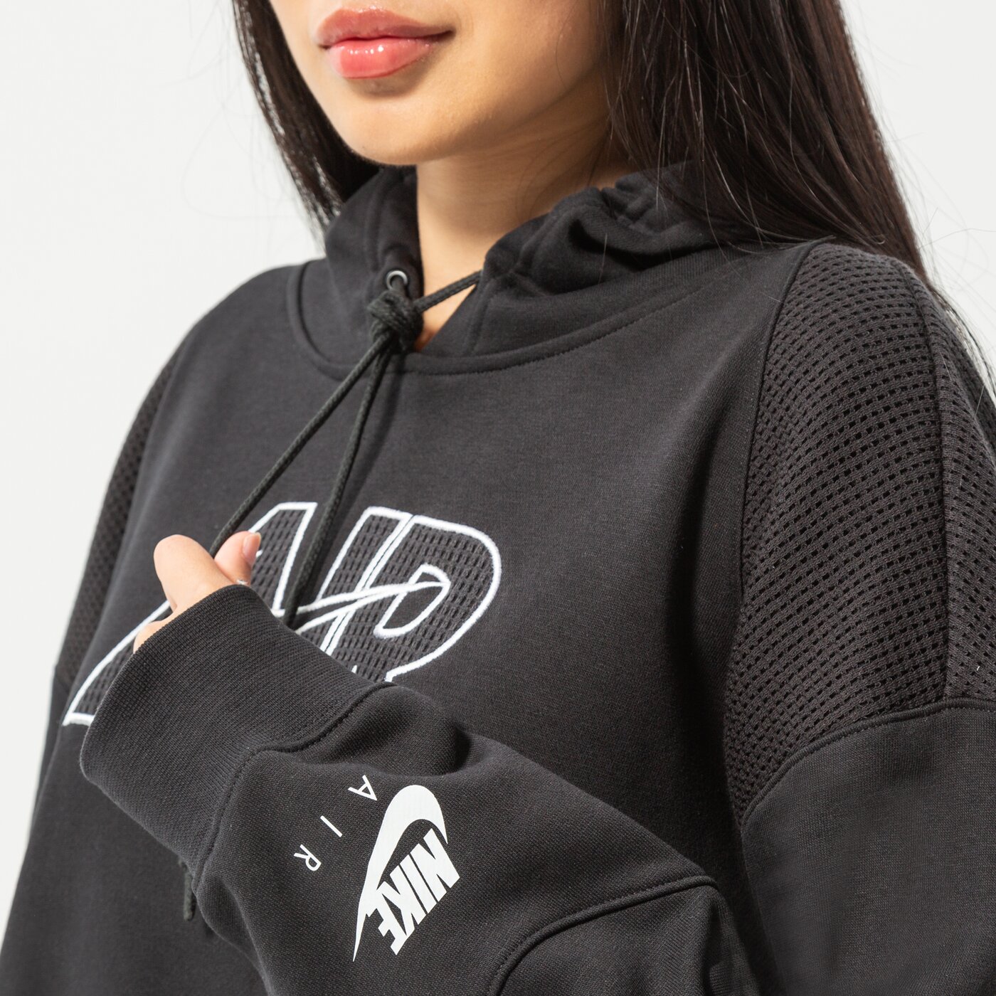 Дамски суичър NIKE СУИТЧЪР С КАЧУЛКА AIR OVERHEAD HOODIE dm6059-010 цвят черен