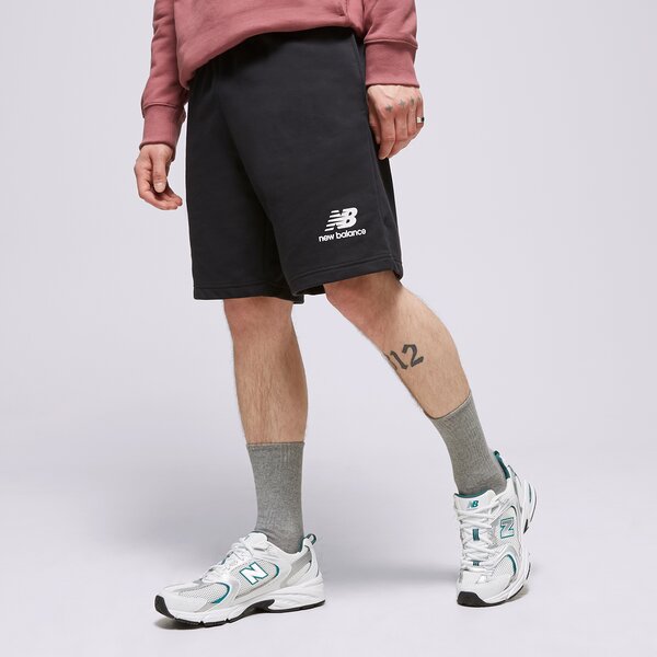 Мъжки къси панталони NEW BALANCE ШОРТИ NB ESSENTIALS STACKED SHORT ms31540bk цвят черен