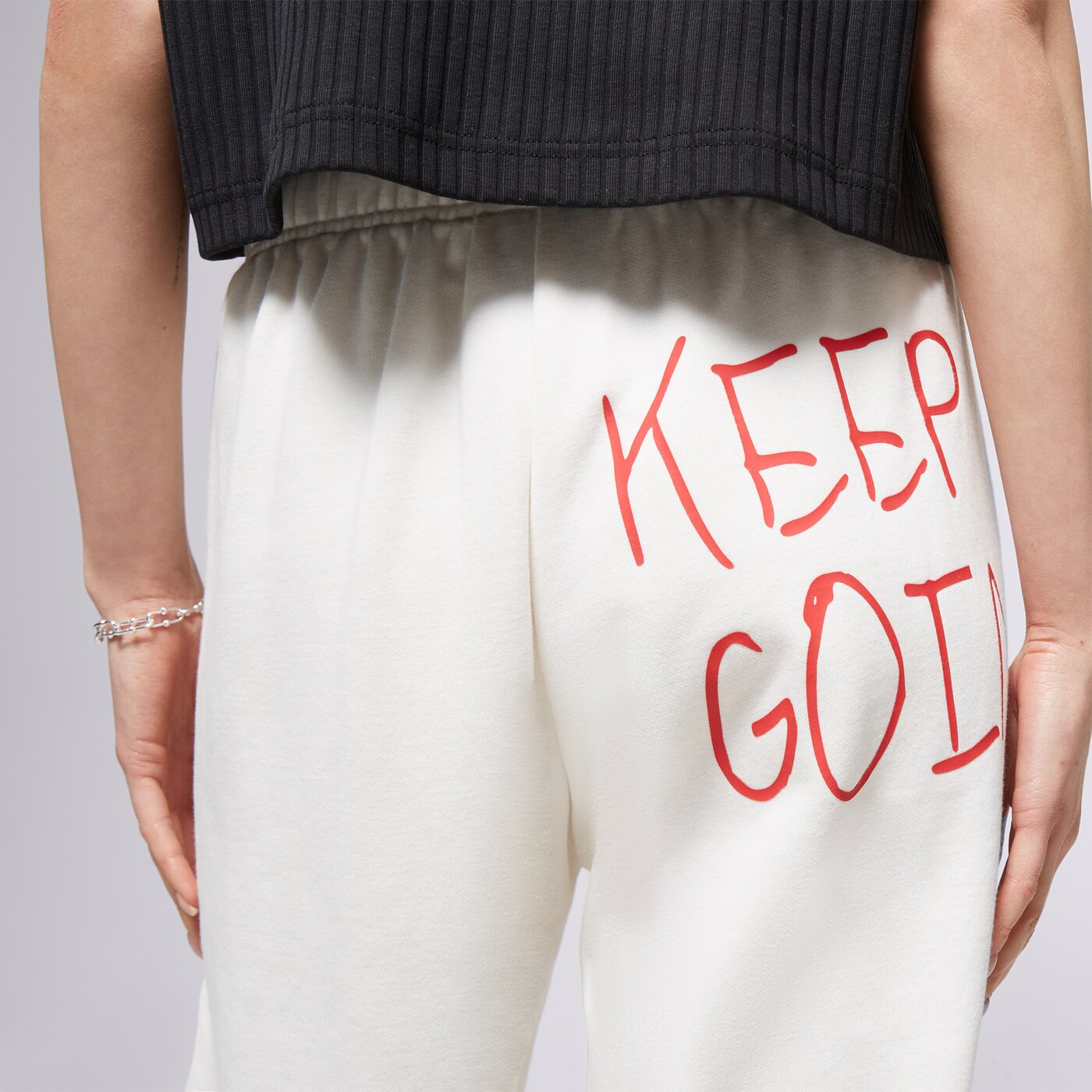 Дамски панталони CHAMPION ПАНТАЛОНИ ELASTIC CUFF PANTS 116287ww036 цвят бял