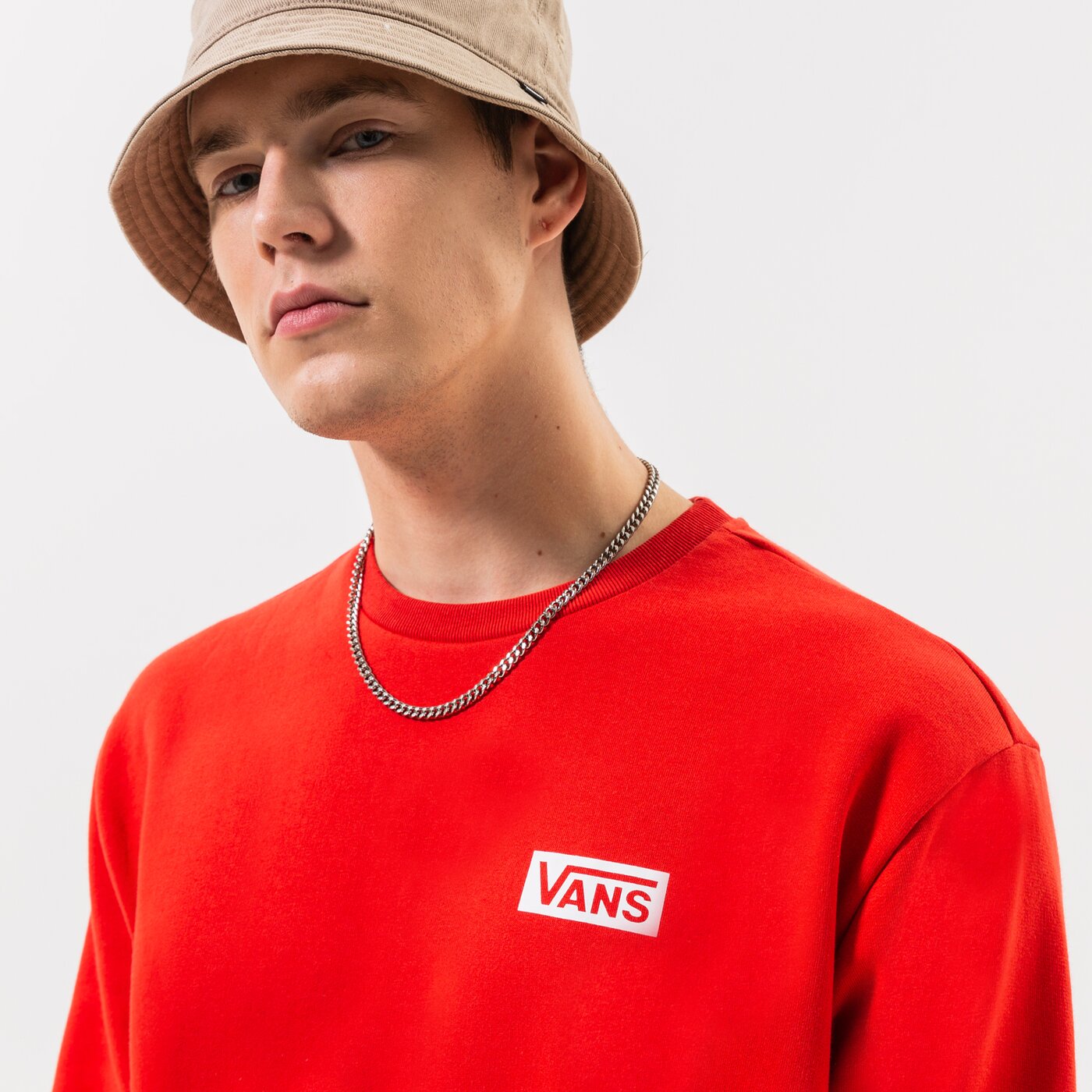 Мъжки суичър VANS СУИТЧЪР FOUNDATION MINI LOGO CREW vn0007fp6ua цвят червен