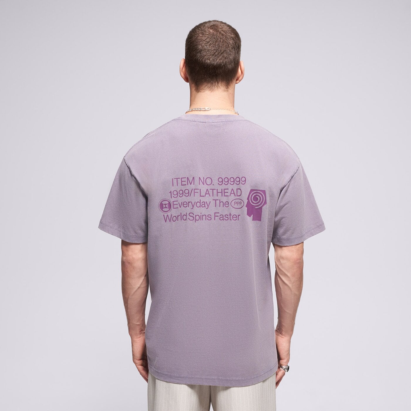 Мъжка тениска PROSTO ТЕНИСКА FLATHEAD WASHED LAVENDER kl252mtee1071 цвят виолетов