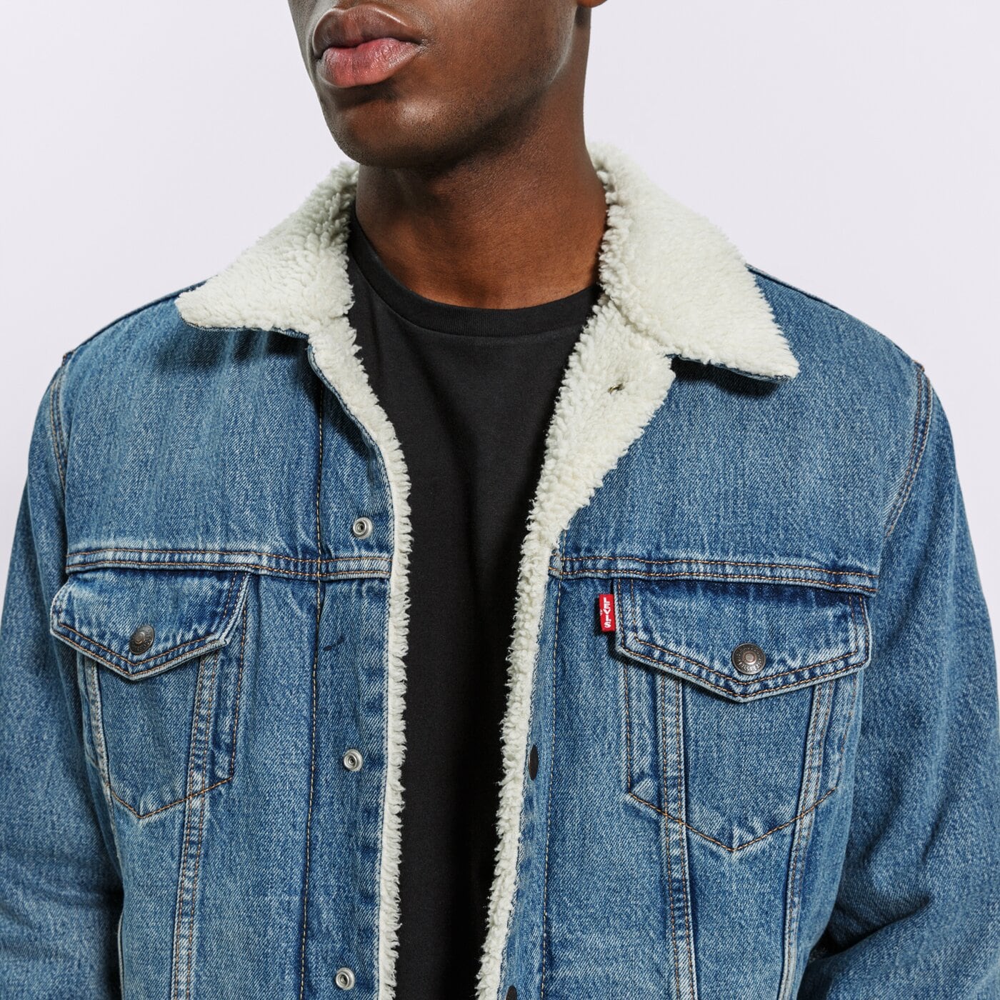 Мъжко зимно яке LEVI'S ЯКЕ TYPE 3 SHERPA TRUCKER 16365-0128 цвят син