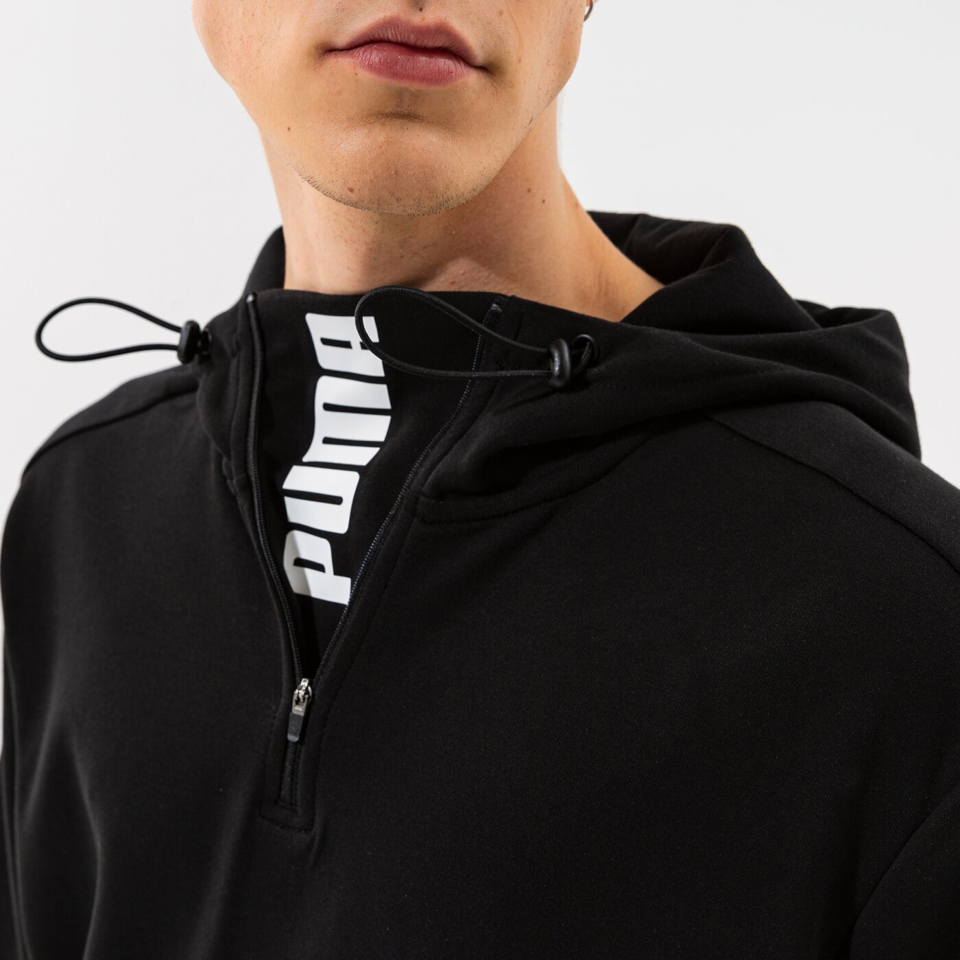 Мъжки суичър PUMA СУИТЧЪР С КАЧУЛКА RAD/CAL HALF ZIP DK - PUMA BLACK 58938901 цвят черен