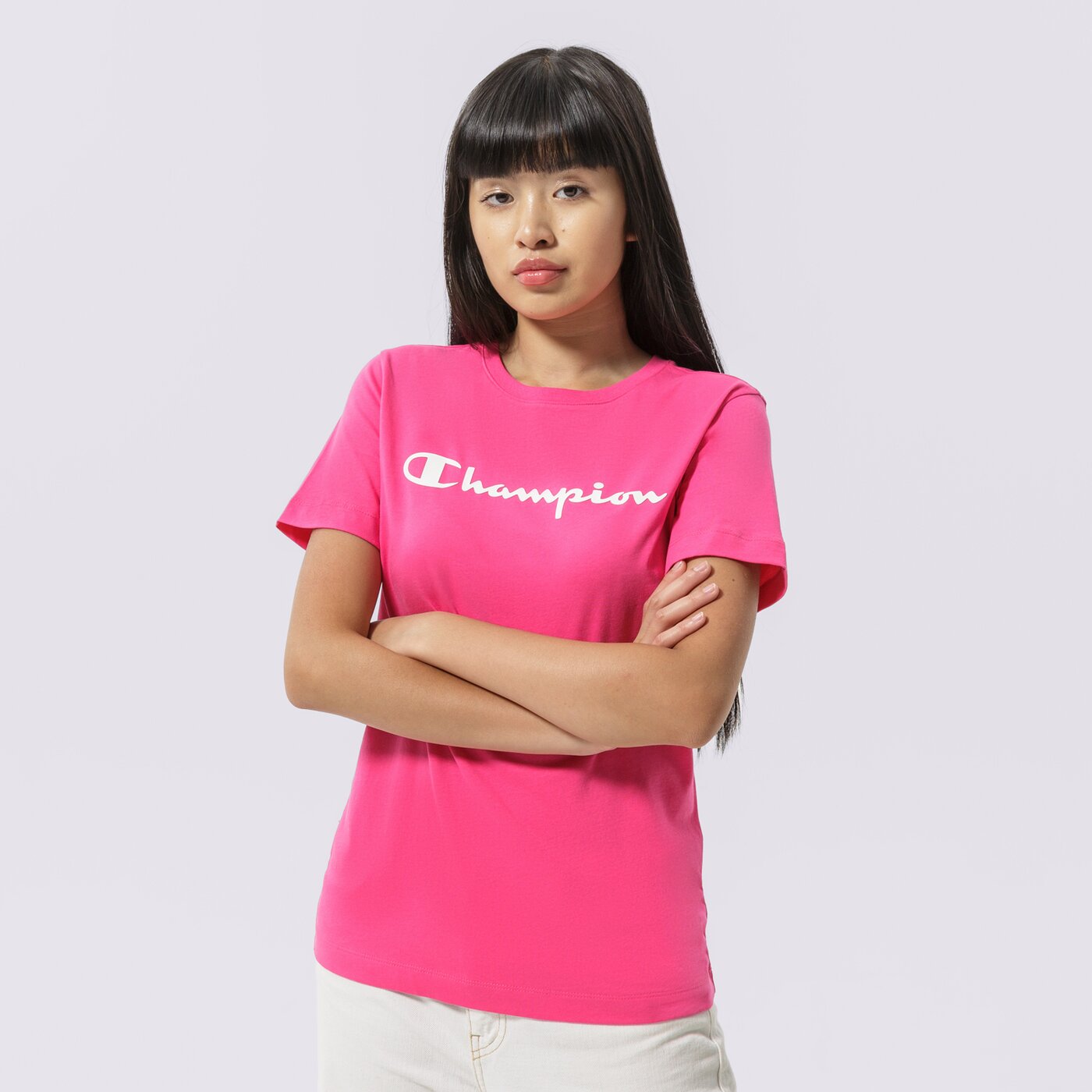 Дамска тениска CHAMPION ТЕНИСКА CREWNECK ТЕНИСКА 114911ps025 цвят розов