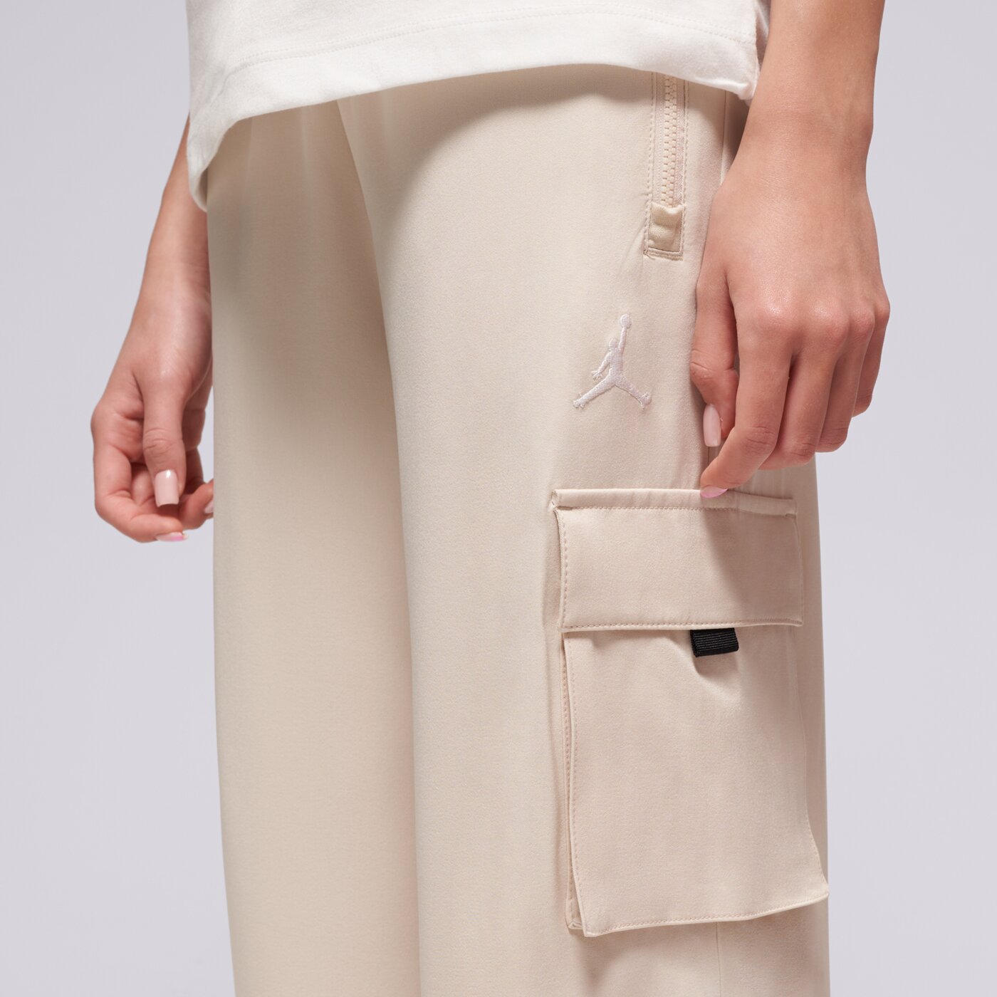Детски панталони JORDAN ПАНТАЛОНИ JUMPMAN POST UP OPEN CARGO GIRL 45f202-xae цвят кремав