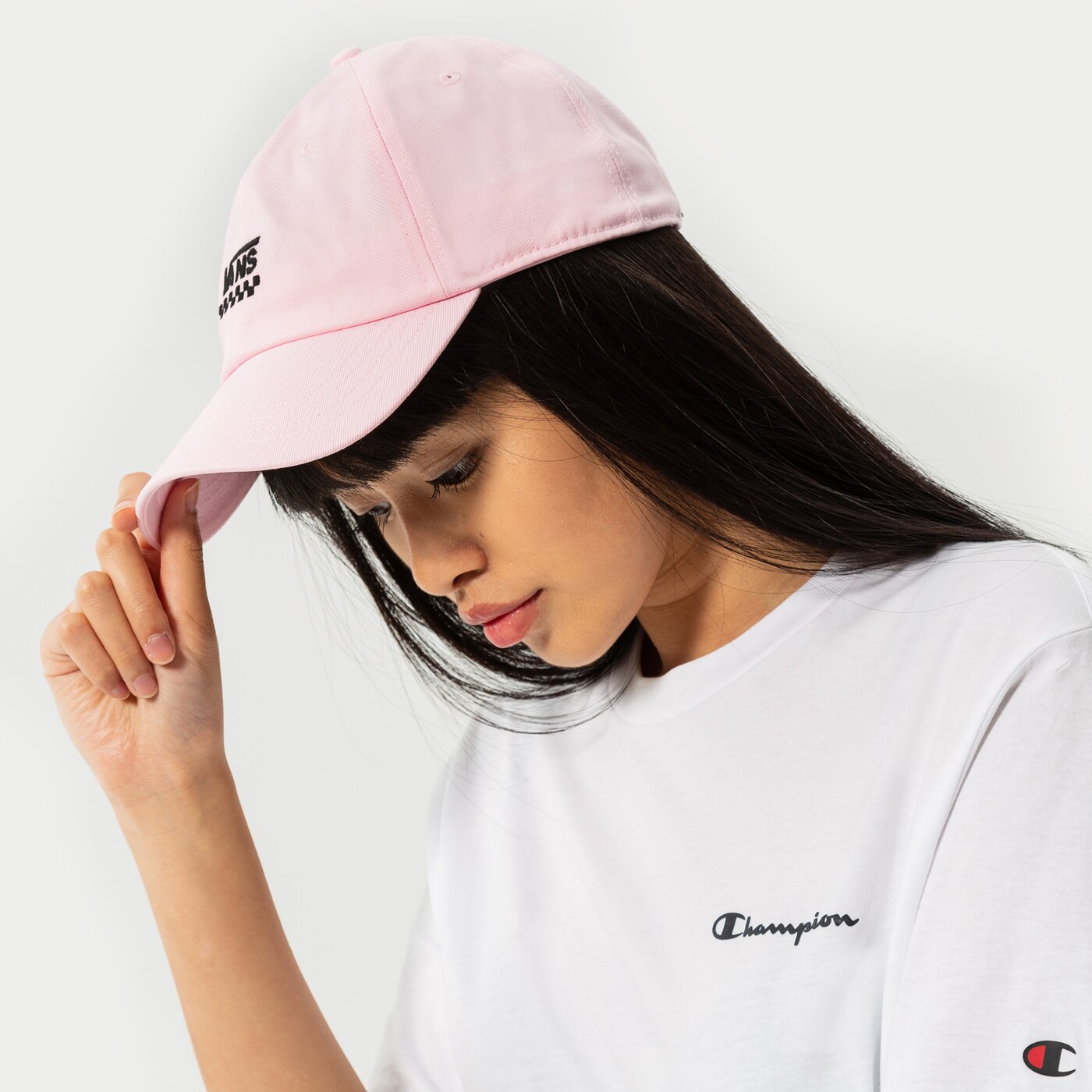 Дамска шапка с козирка VANS ШАПКА WM COURT SIDE HAT vn0a31t6yrw1 цвят розов