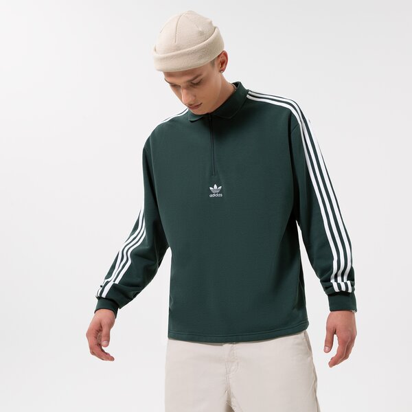 Мъжки суичър ADIDAS СУИТЧЪР 3-STRI-ТЕНИСКА ТИП ПОЛО LS hk7426 цвят сив