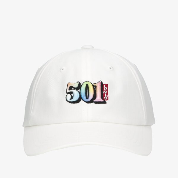 Дамска шапка с козирка LEVI'S ШАПКА 501 CAP d7078-0001 цвят бял