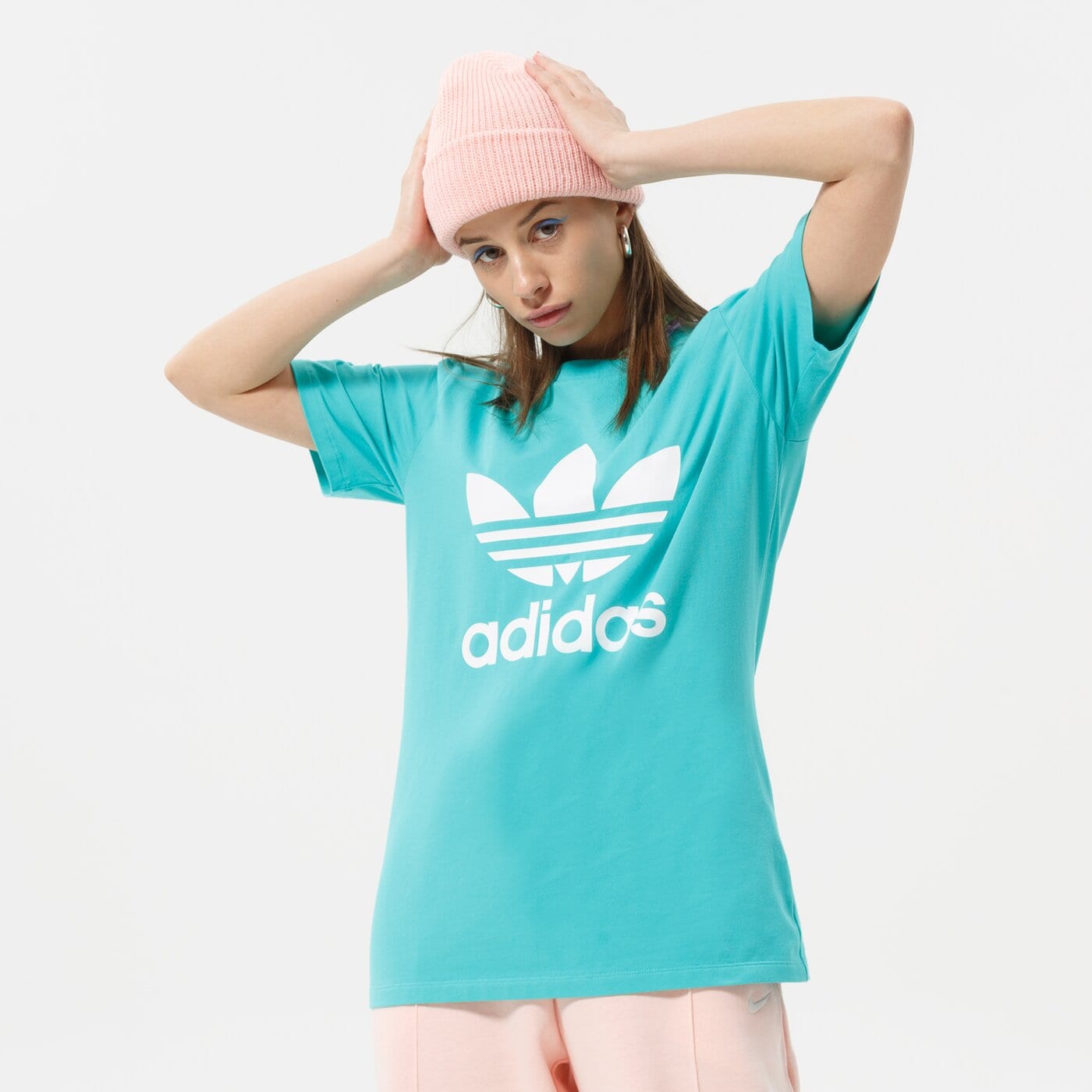 Adidas ТЕНИСКА Trefoil Tee He6869 Дамски Цвят зелен Модни Тениски Дрехи