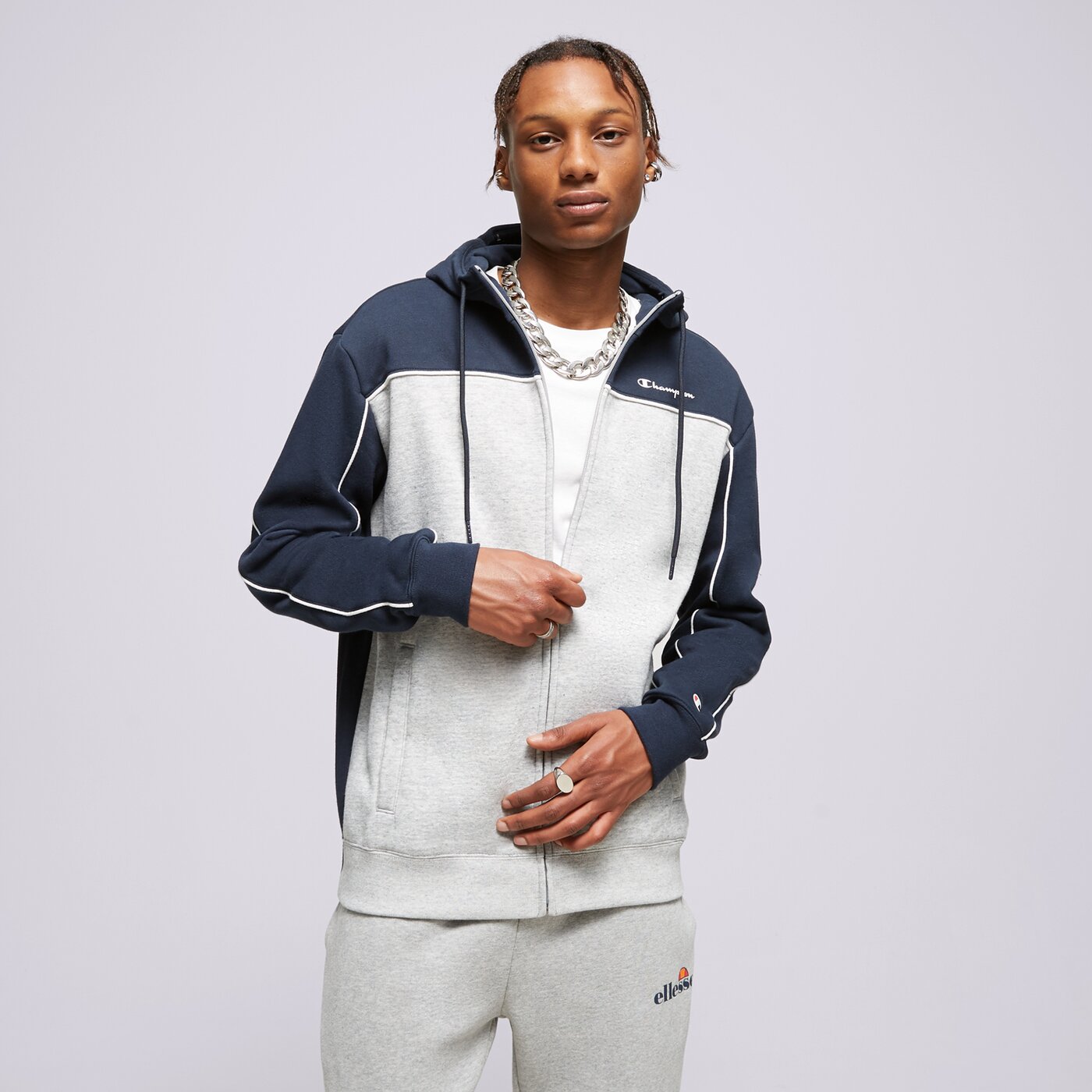 Мъжки суичър CHAMPION СУИТЧЪР СЪС ЗАКОПЧАВАНЕ   С КАЧУЛКА FULL ZIP 217851bs501 цвят черен