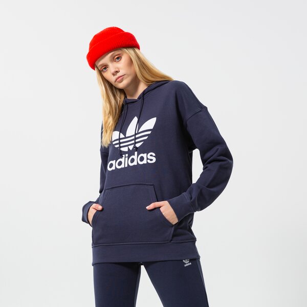 Дамски суичър ADIDAS СУИТЧЪР С КАЧУЛКА TRF HOODIE he6951 цвят тъмносин