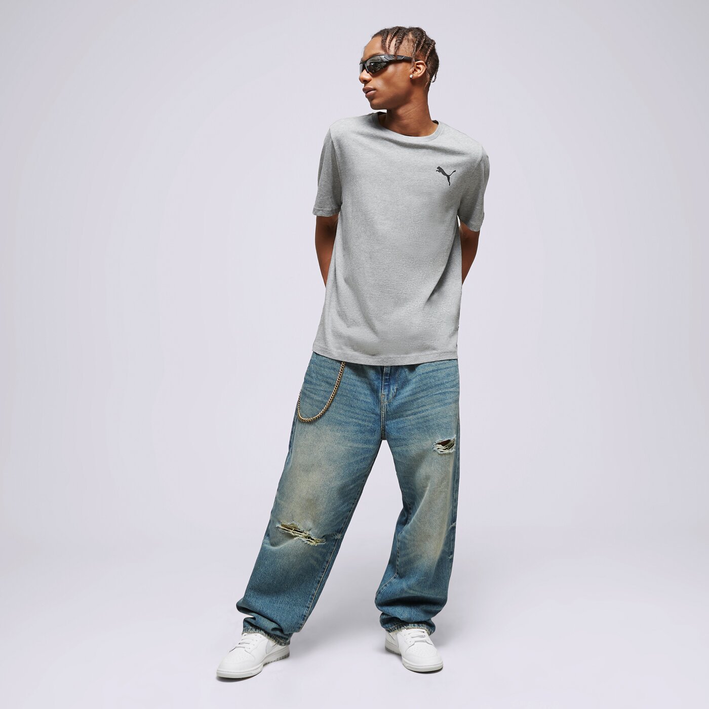 Мъжка тениска PUMA ТЕНИСКА ESS SMALL LOGO TEE 58666853 цвят сив