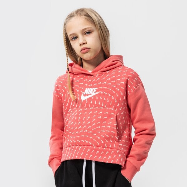 Детски суичър NIKE СУИТЧЪР С КАЧУЛКА G NSW FLC AOP HOODIE GIRL dm8231-603 цвят розов