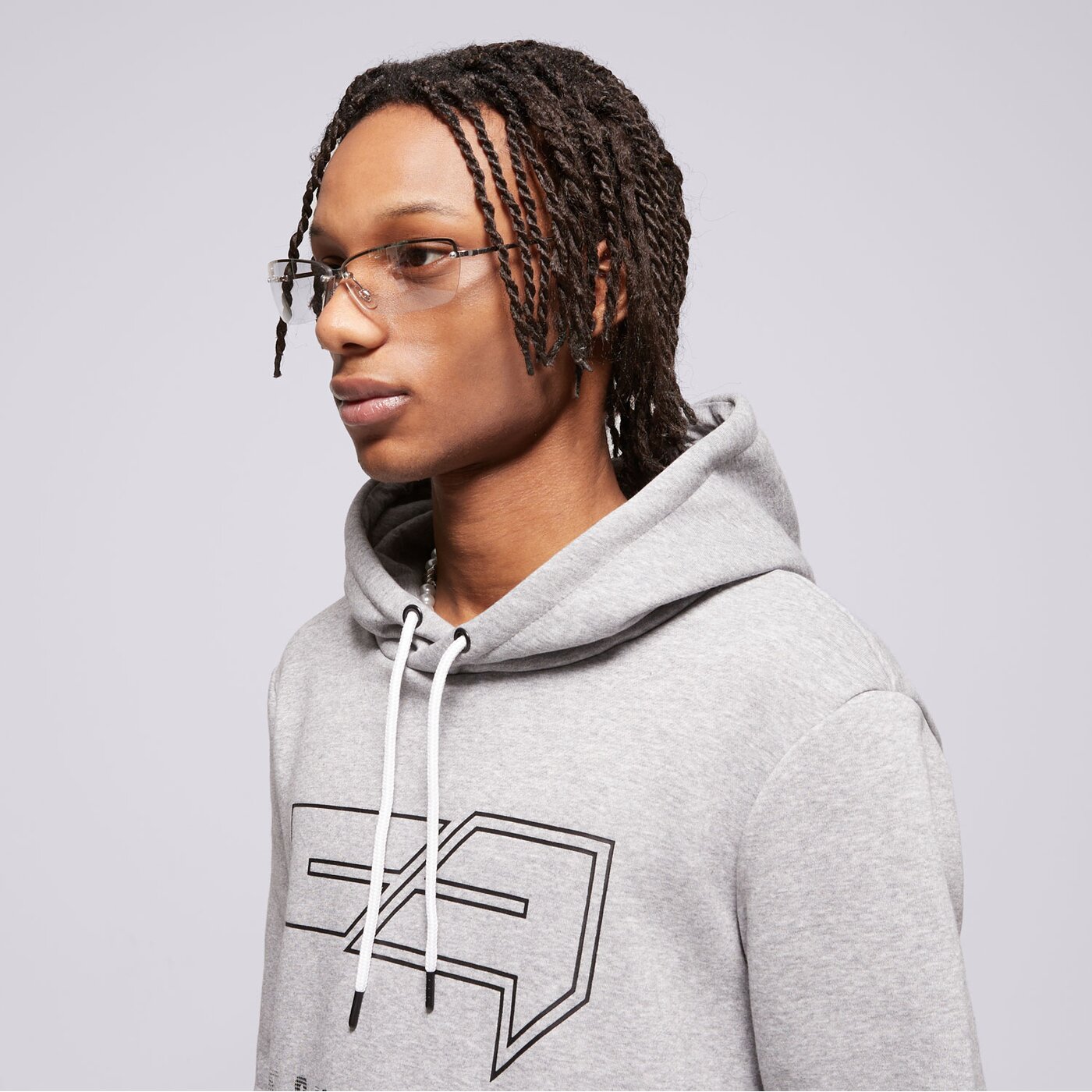 Мъжки суичър CONFRONT СУИТЧЪР С КАЧУЛКА LOGO HOODY GREY  cf121blm24002 цвят сив