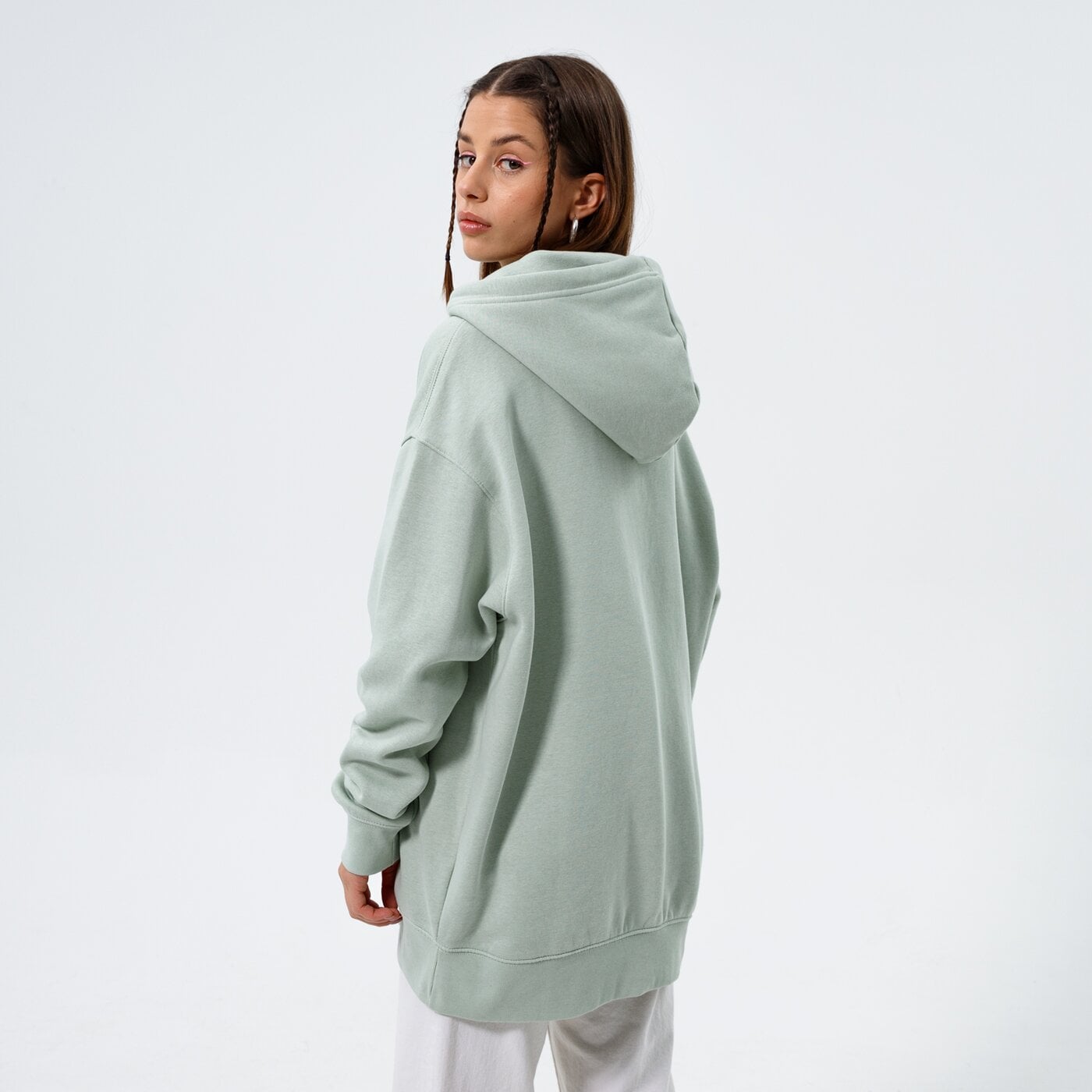 Дамски суичър NIKE СУИТЧЪР С КАЧУЛКА W   NSW ESSNTL CLCTN FLC OS HD dj7668-017 цвят зелен