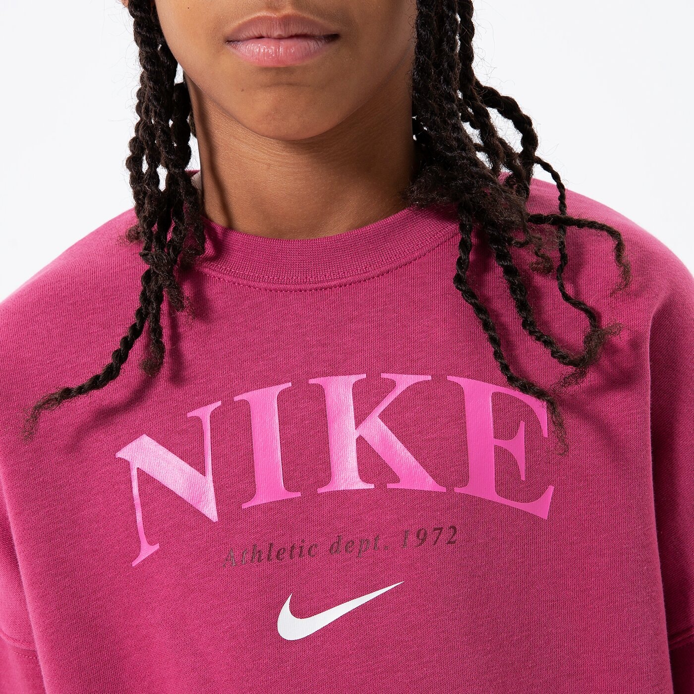 Детски суичър NIKE GIRLS' TREND FLEECE CREW SWEATSHIRT GIRL dv2563-633 цвят виолетов