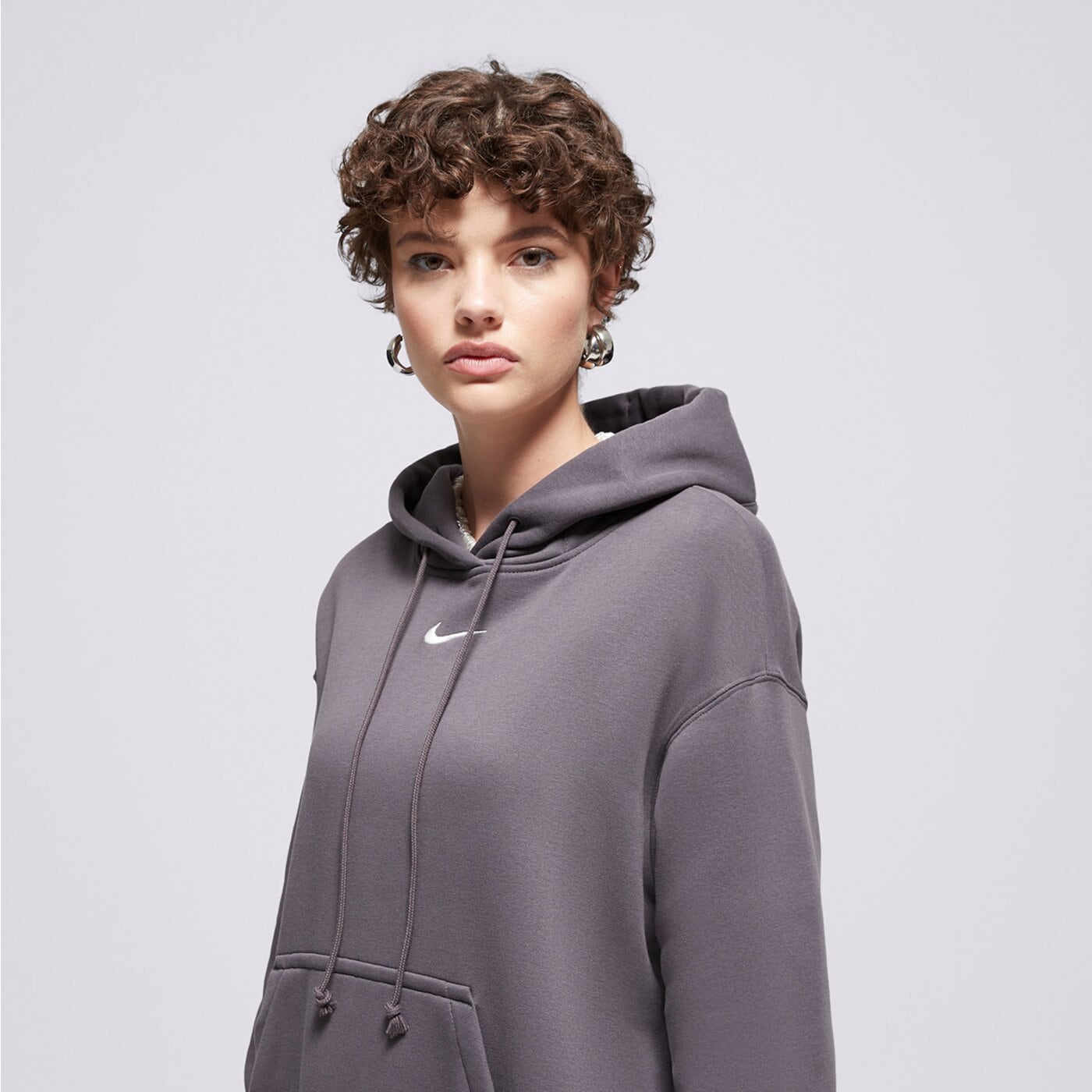 Дамски суичър NIKE СУИТЧЪР С КАЧУЛКА W NSW PHNX FLC OS PO HOODIE dq5860-036 цвят сив
