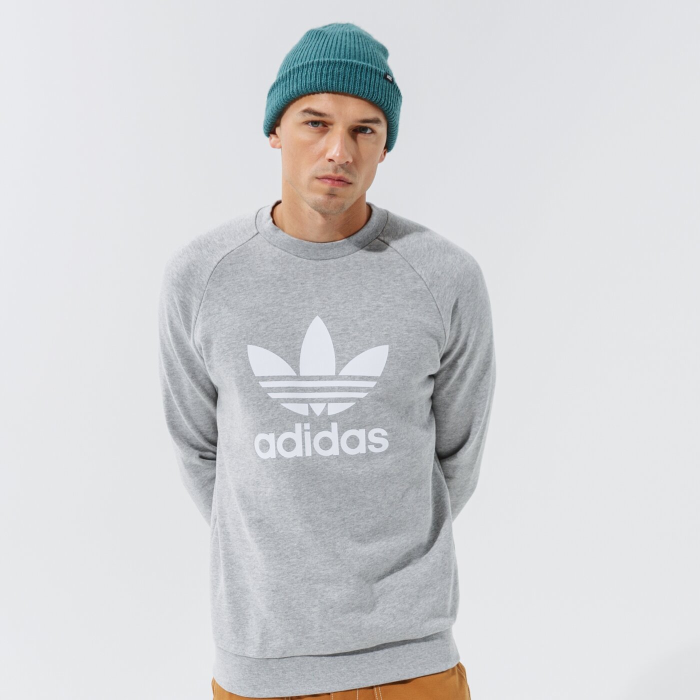 Мъжки суичър ADIDAS СУИТЧЪР TREFOIL CREW h06650 цвят сив
