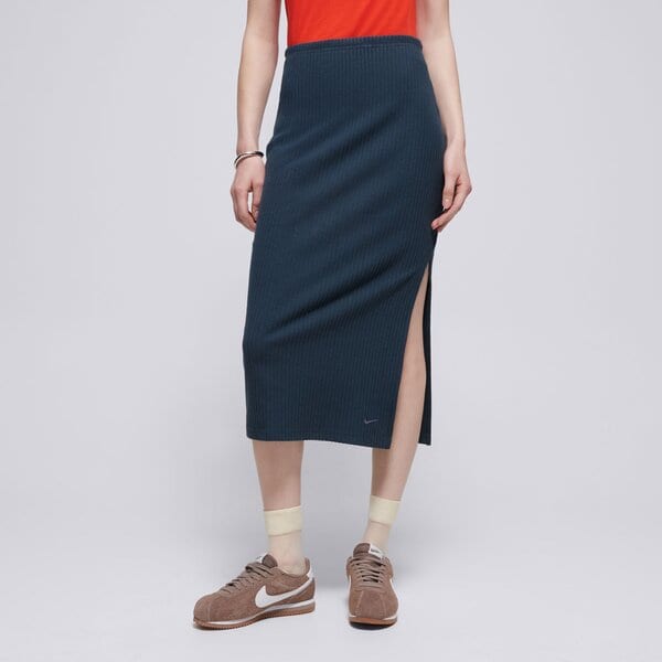 Дамски NIKE ПОЛА W NSW NK CHLL KNT RIB MD SKIRT fq1636-478 цвят тъмносин