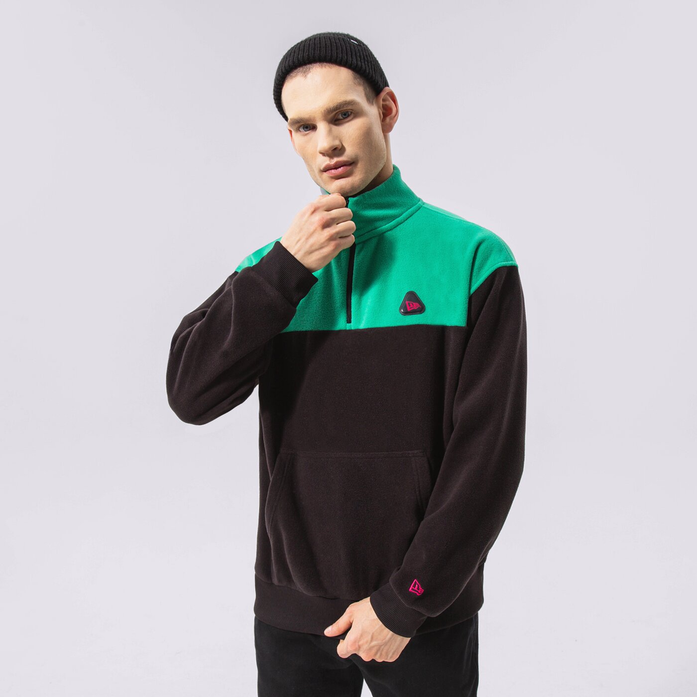 Мъжки суичър NEW ERA ПОЛАР NEW ERA COLOURBLOCK QUARTER ZIP 12893060 цвят черен