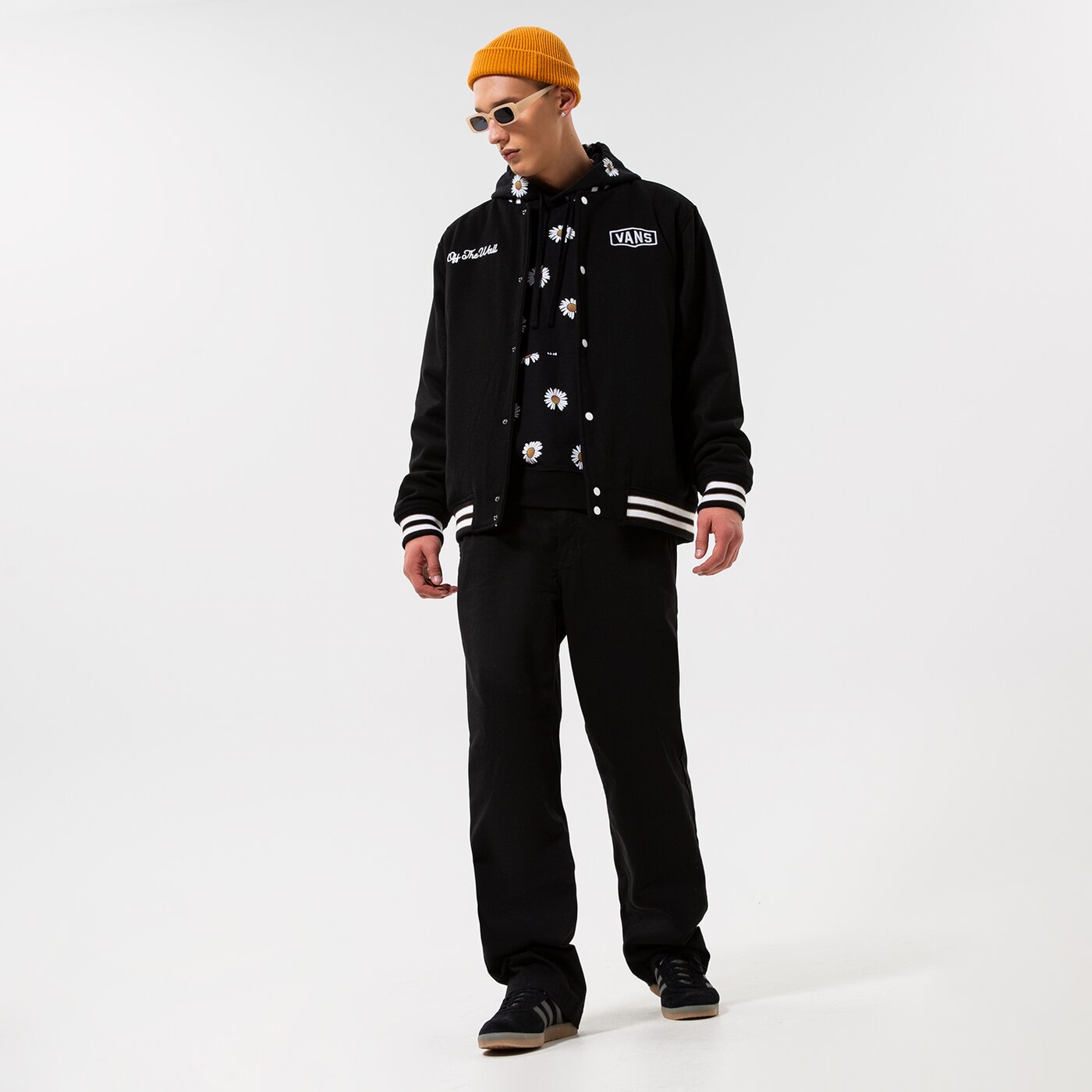 Мъжко преходно яке VANS ЯКЕ CHECKERBOARD RESEARCH VARSITY JACKET vn0a7s92blk1 цвят черен