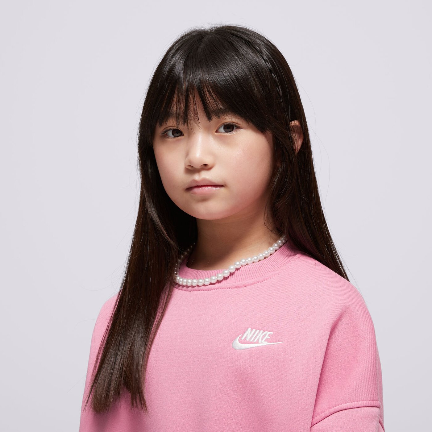 Детски суичър NIKE СУИТЧЪР G NSW CLUB FLC BXY CRW LBR GIRL fz9244-646 цвят розов