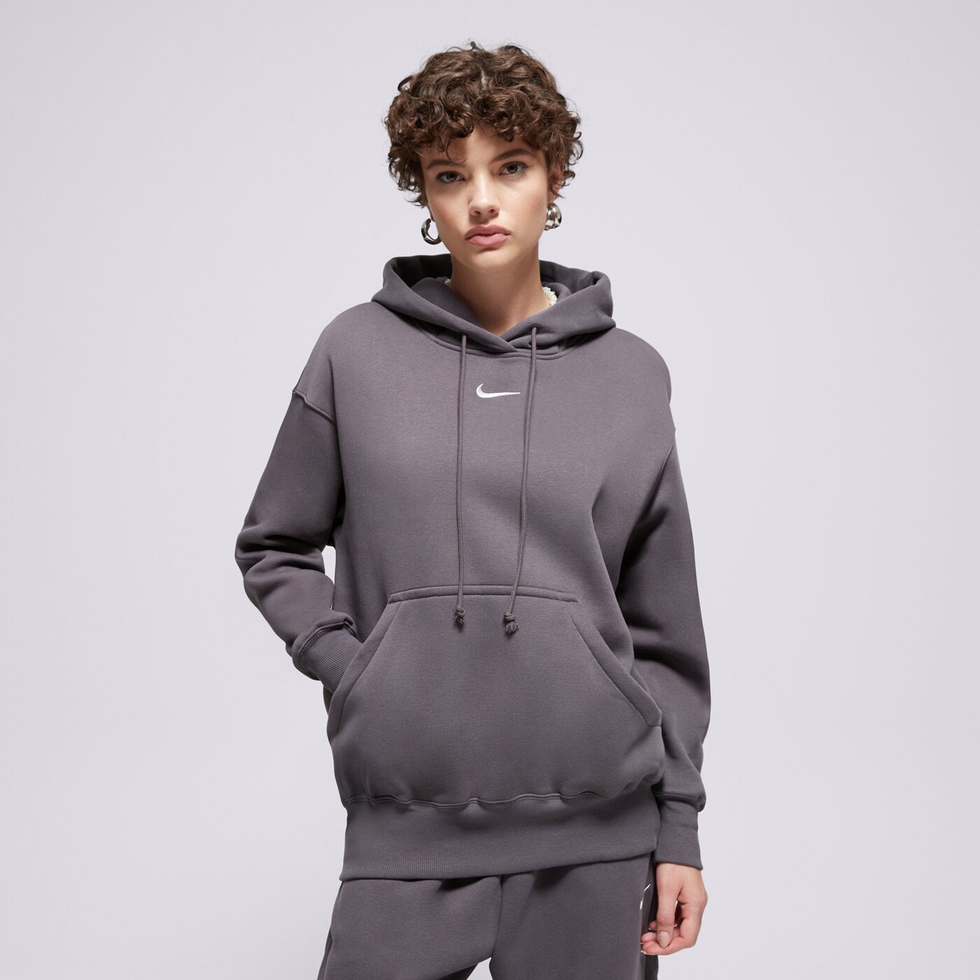 Дамски суичър NIKE СУИТЧЪР С КАЧУЛКА W NSW PHNX FLC OS PO HOODIE dq5860-036 цвят сив