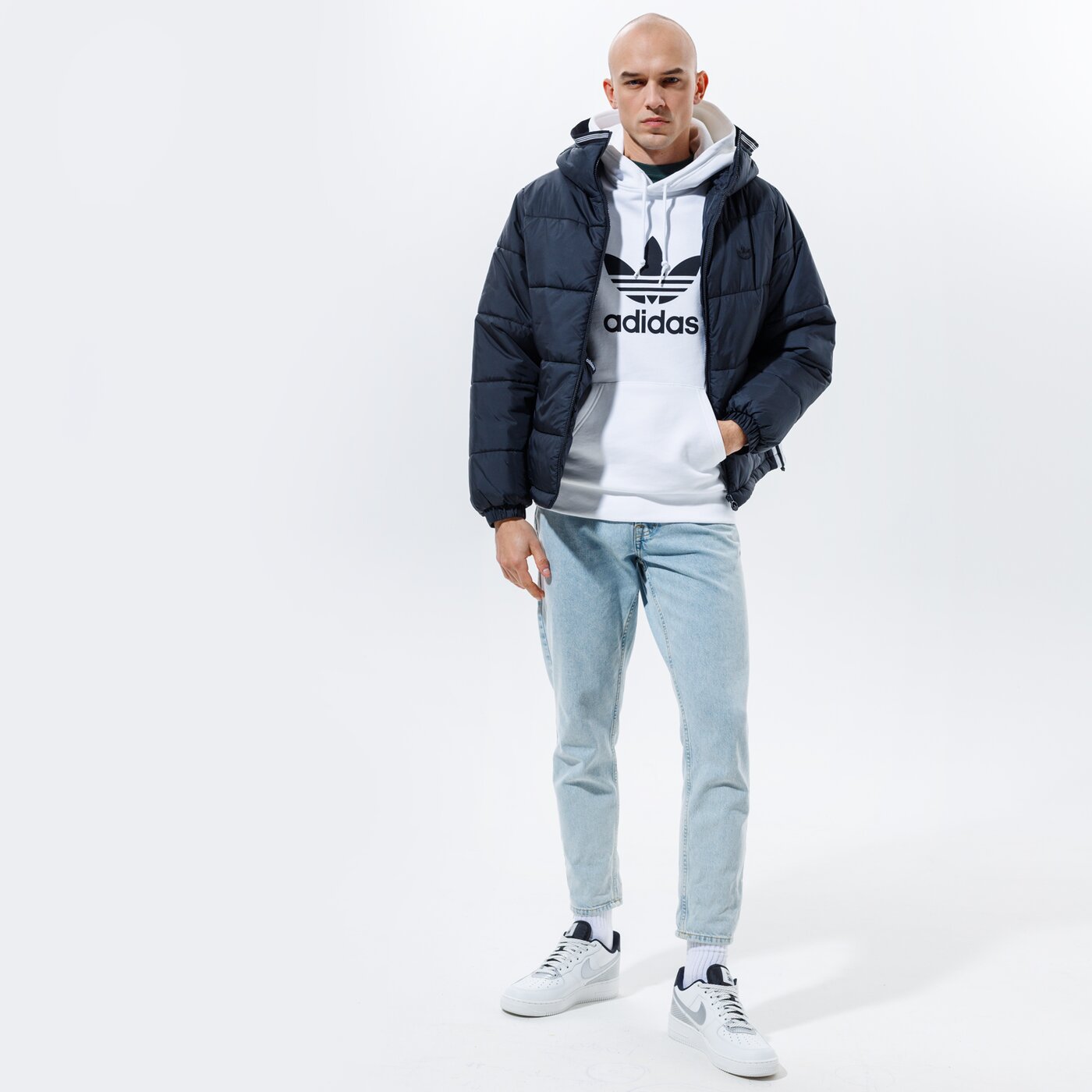 Мъжки суичър ADIDAS СУИТЧЪР С КАЧУЛКА TREFOIL HOODIE ADICOLOR du7780 цвят бял