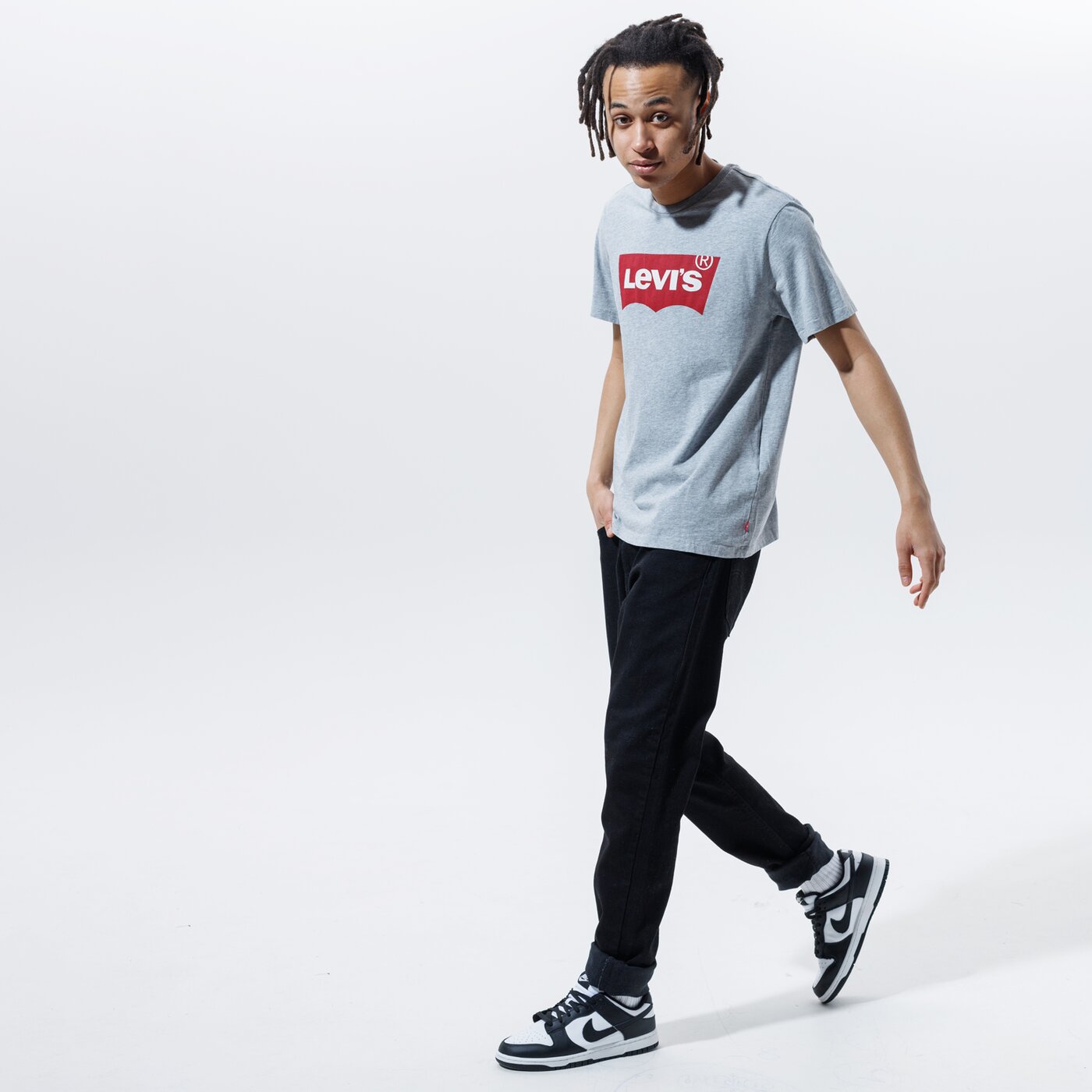 Мъжка тениска LEVI'S ТЕНИСКА GRAPHIC SET IN NECK 17783-0138 цвят сив