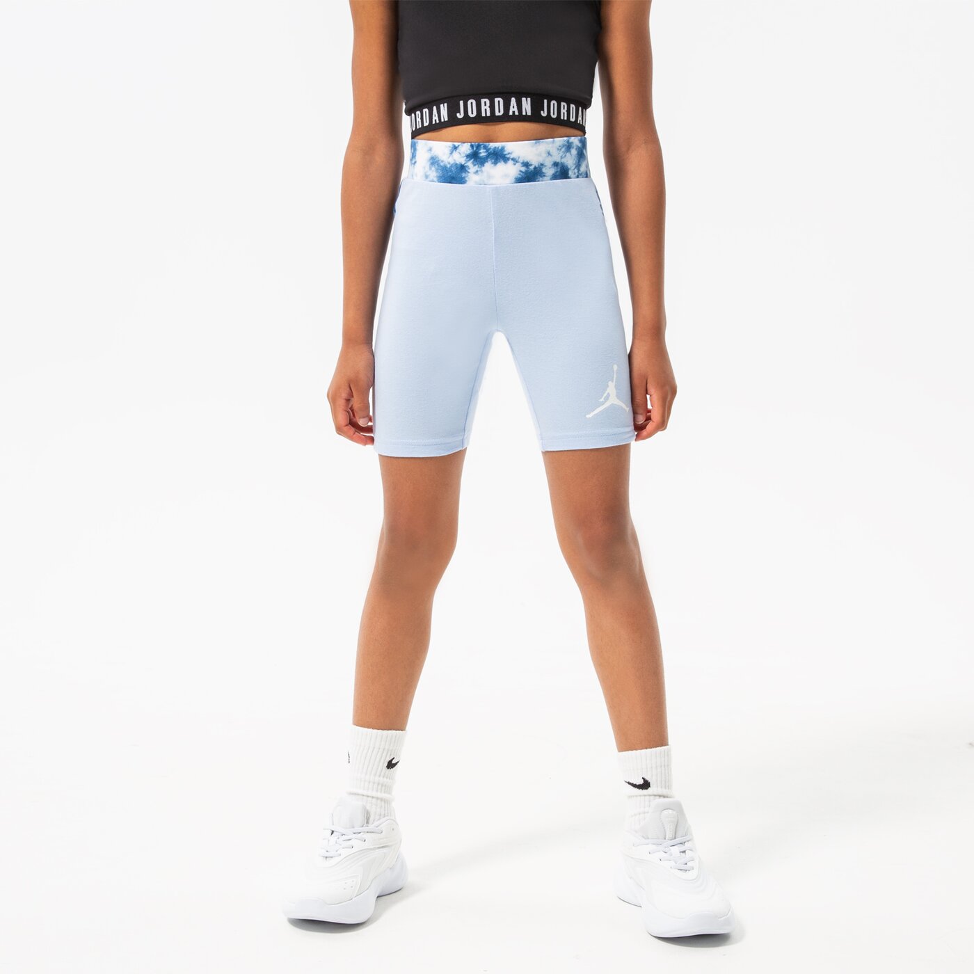  JORDAN ШОРТИ CLOUD DYE BLOCKED BIKE SHORT GIRL 45b519-c8h цвят син