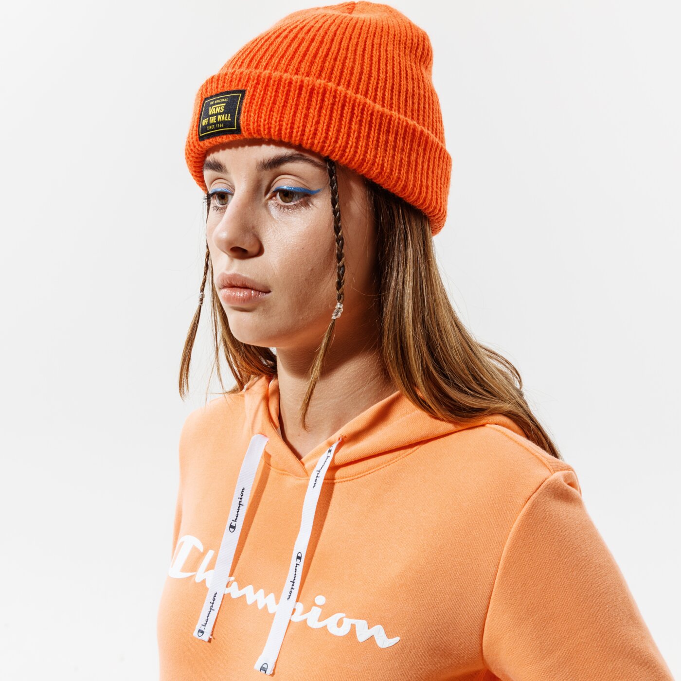 Дамски суичър CHAMPION СУИТЧЪР С КАЧУЛКА HOODED SWEATSHIRT 112580ps122 цвят оранжев