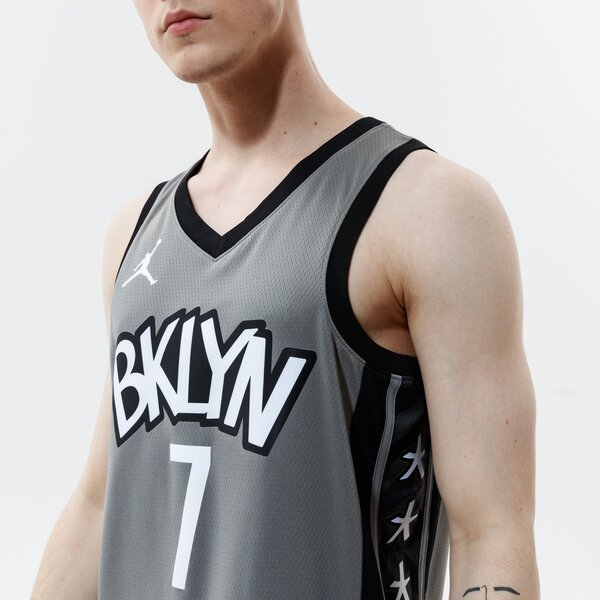 Мъжка тениска JORDAN ПОТНИК NETS STATEMENT EDITION 2020 NBA cv9469-005 цвят сив