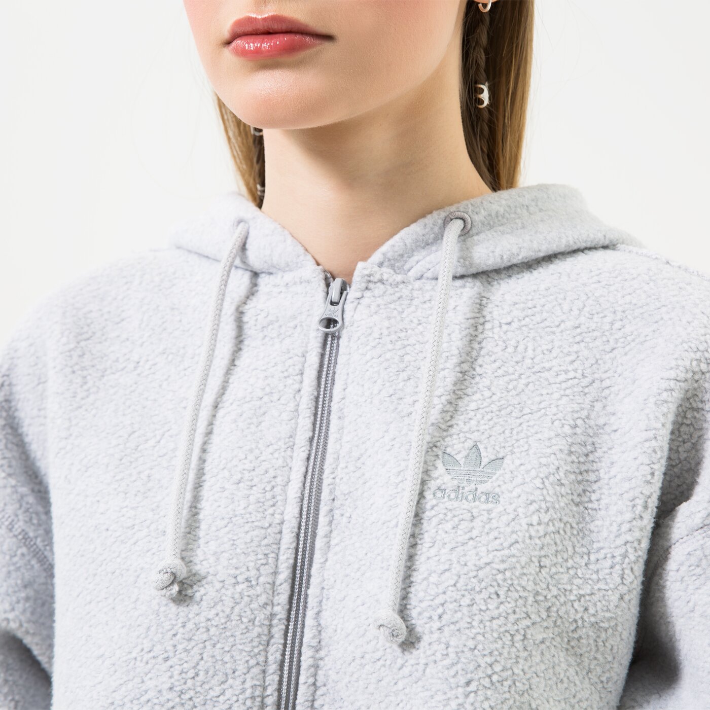 Дамски суичър ADIDAS СУИТЧЪР СЪС ЗАКОПЧАВАНЕ   С КАЧУЛКА FULL ZIP HOODIE hl9140 цвят бежов