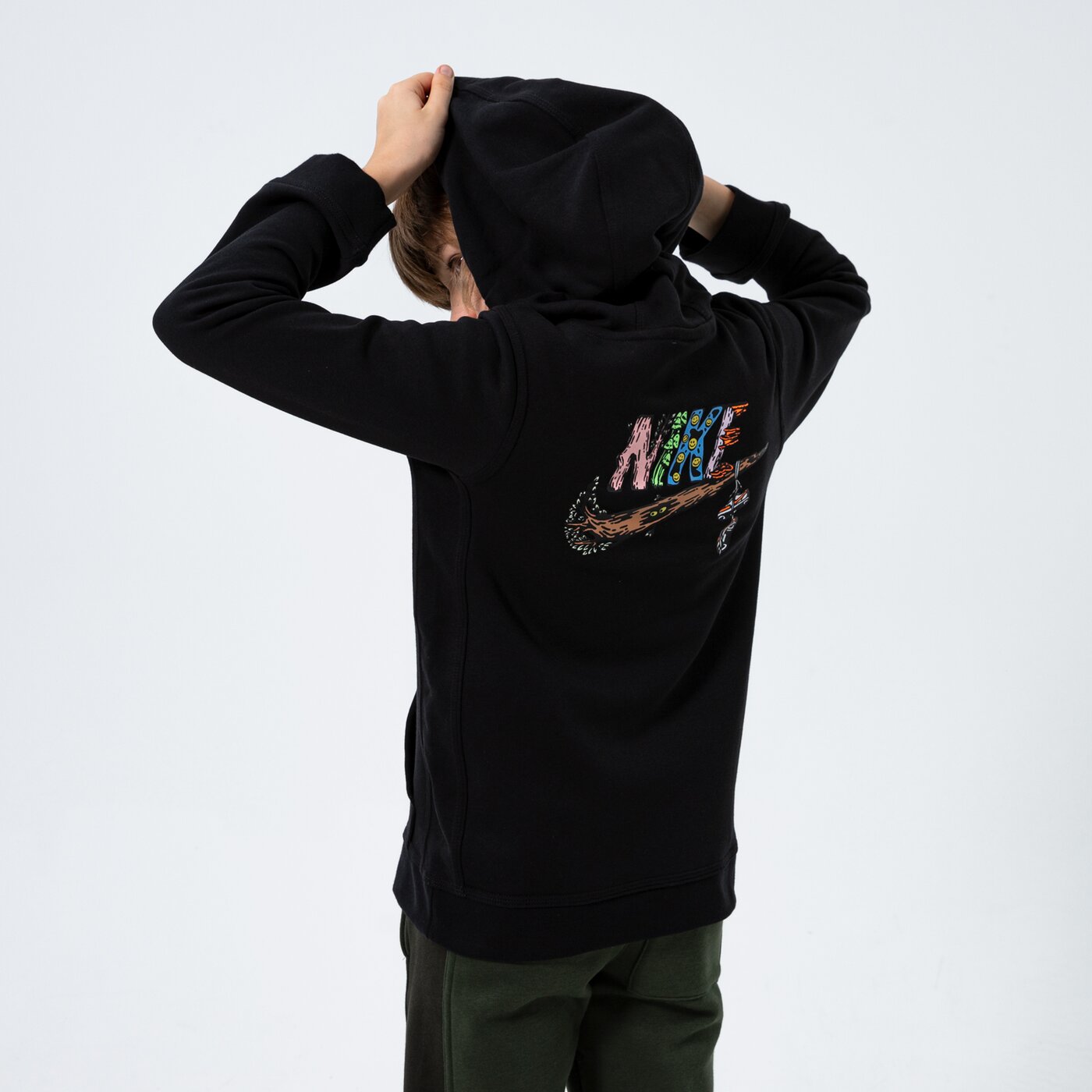 Детски суичър NIKE СУИТЧЪР С КАЧУЛКА B NSW PO BOY dm4092-010 цвят черен