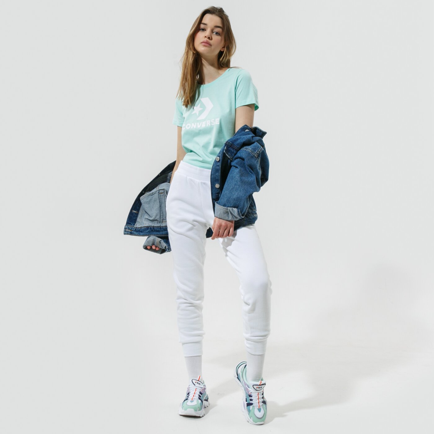 Дамска тениска CONVERSE ТЕНИСКА STAR CHEVRON TEE 10018569-a11 цвят мента