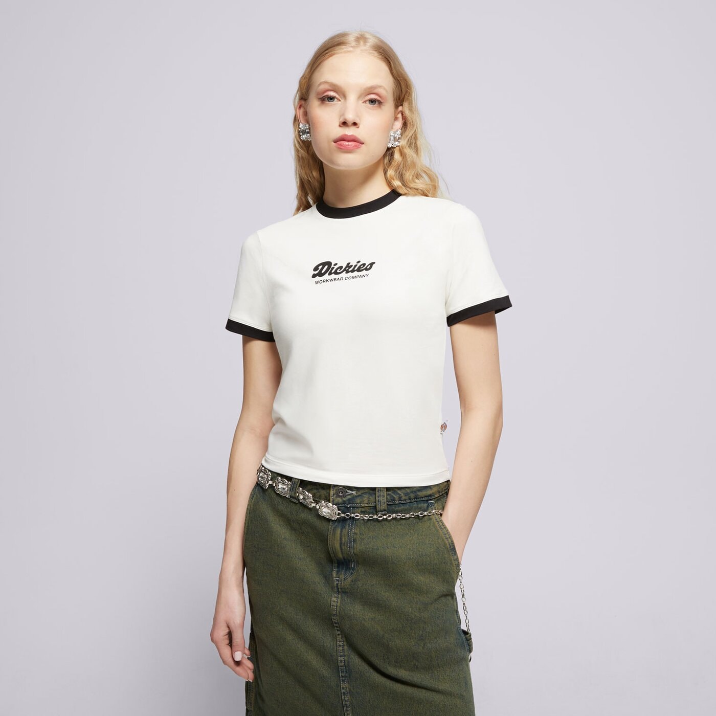 Дамска тениска DICKIES ТЕНИСКА LEWISTOWN RINGER SS TEE W dk0a4z8ic481 цвят бежов