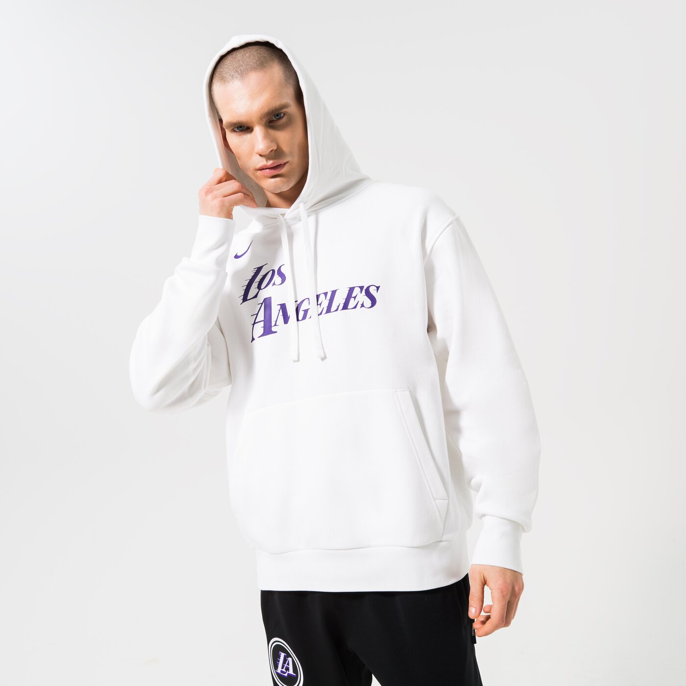 Мъжки суичър NIKE СУИТЧЪР С КАЧУЛКА LAL M NK FLC PO ESS CE NBA dn4727-100 цвят бял