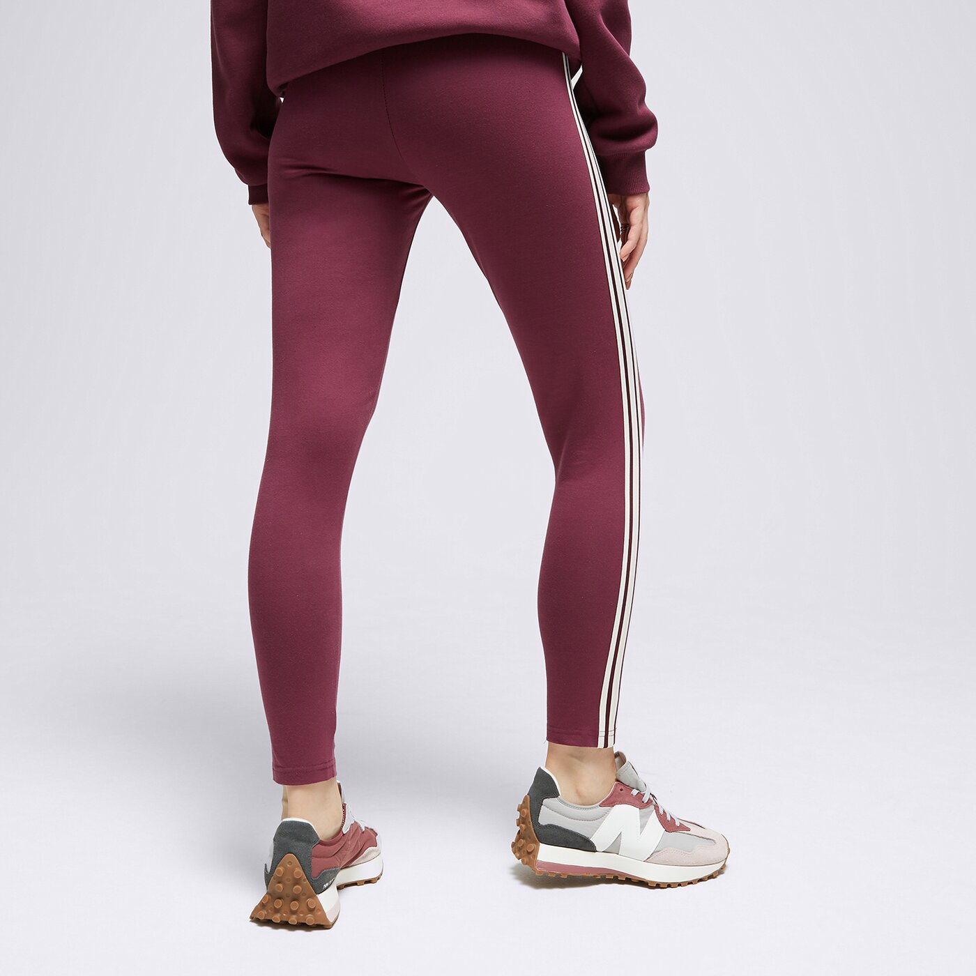 Дамски панталони FILA КЛИН STRIPE LEGGNG BRG/PK adelasiagrape цвят бордо