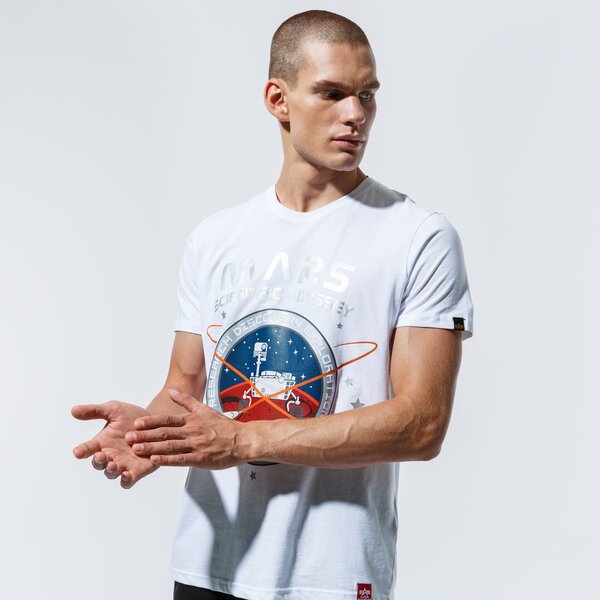 Мъжка тениска ALPHA INDUSTRIES ТЕНИСКА MISSION TO MARS T 12653109 цвят бял
